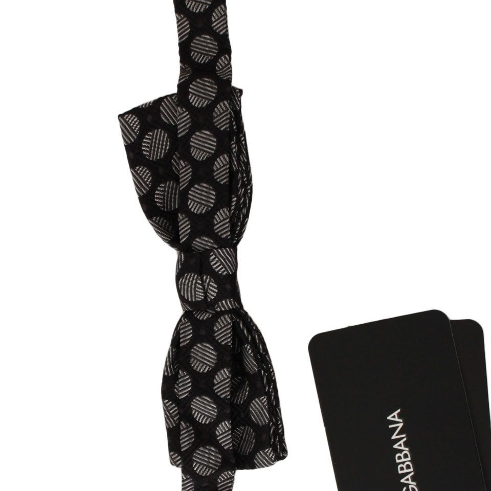 Dolce & Gabbana Brown Silk Polka Dot Jacquard Men Bow Tie Papillon