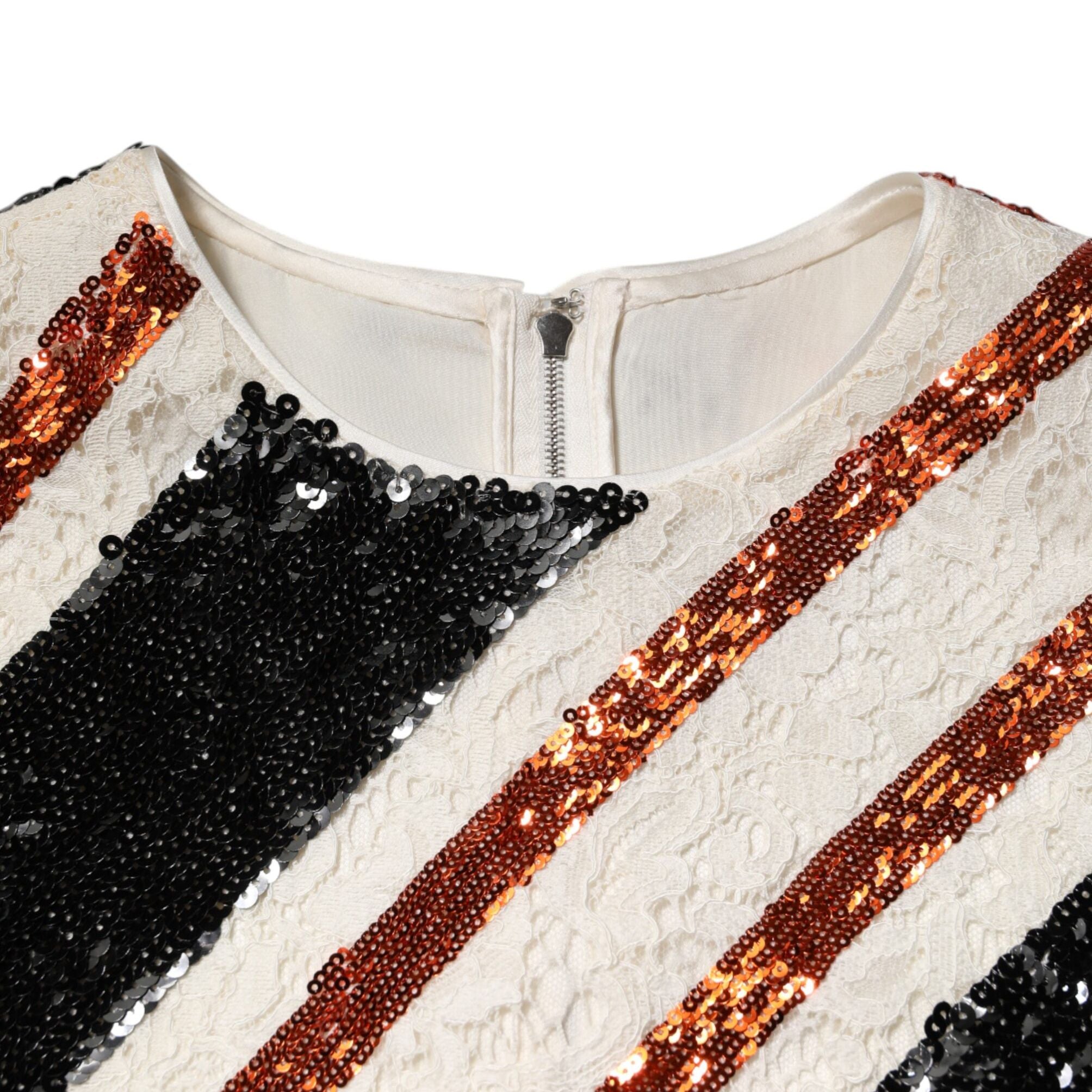 Dolce & Gabbana Multicolor Sequin Embellished Shift Dress