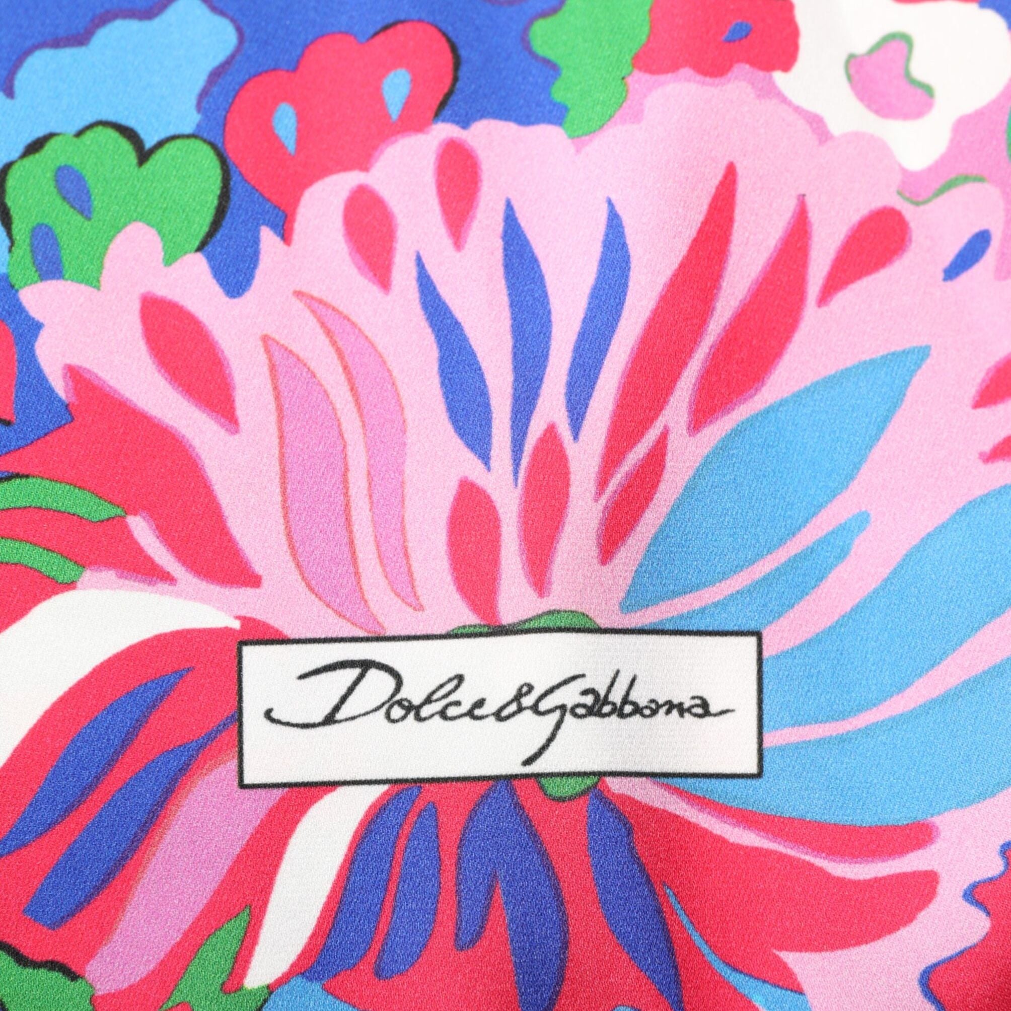Dolce & Gabbana Multicolor Floral Printed Tunic Blouse Top