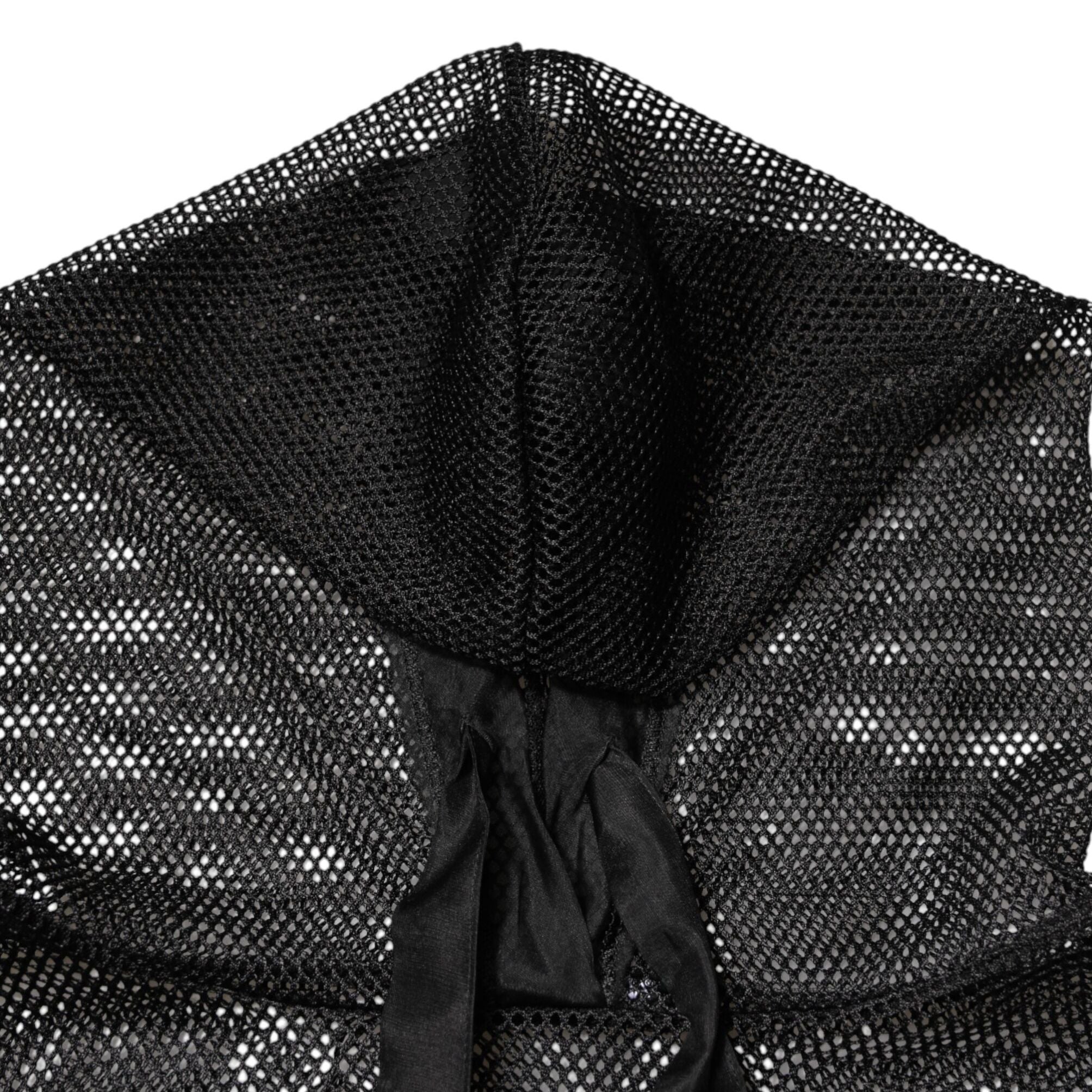 Dolce & Gabbana Black See Through Hooded Pullover Sweater