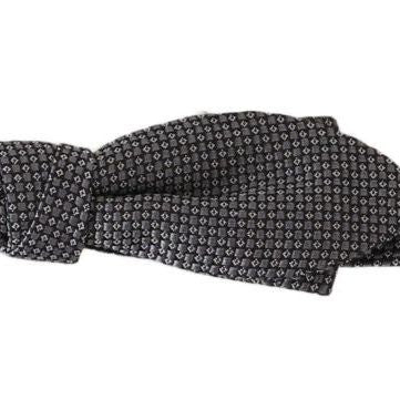 Dolce & Gabbana Gray Patterned Silk Adjustable Neck Bow Tie Papillon