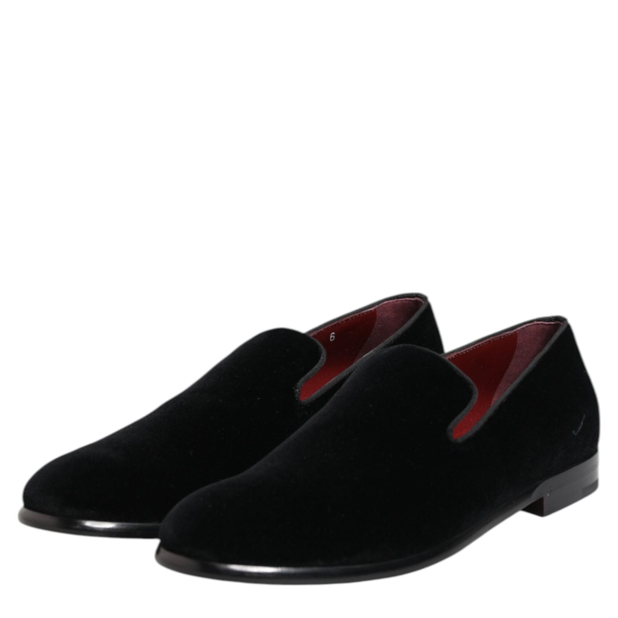 Dolce & Gabbana Black Velvet Loafers Formal Men Dress Shoes