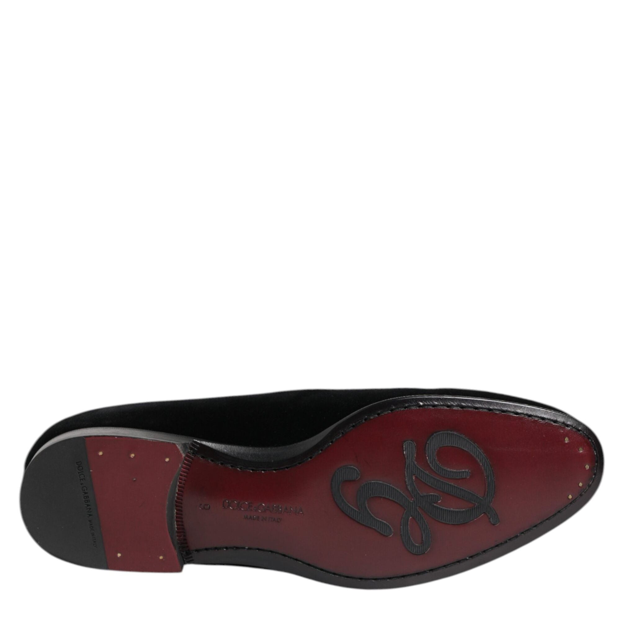 Dolce & Gabbana Black Velvet Loafers Formal Men Dress Shoes