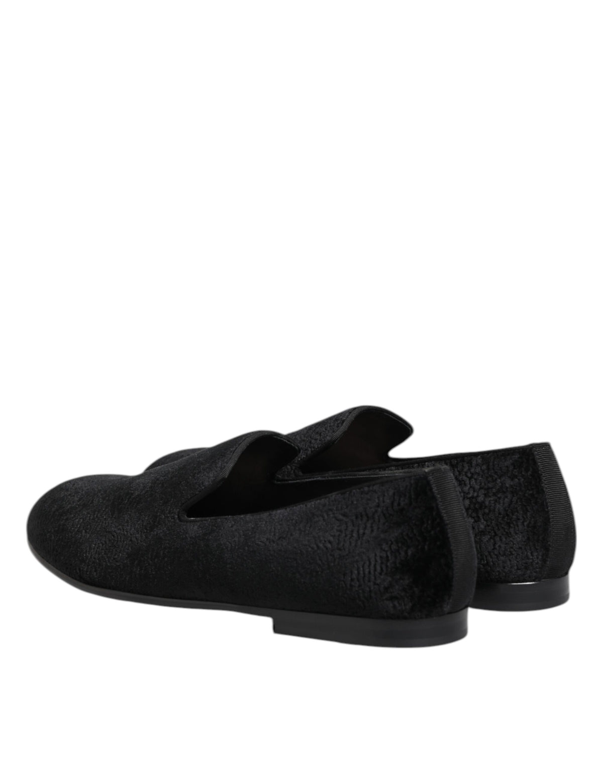 Dolce & Gabbana Black Jacquard Loafers Formal Men Dress Shoes