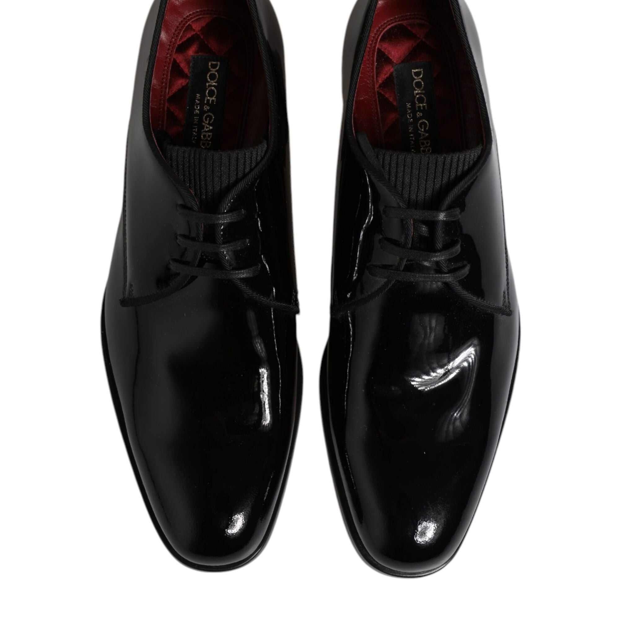 Dolce & Gabbana Black Leather Lace Up Men Derby Formal Shoes