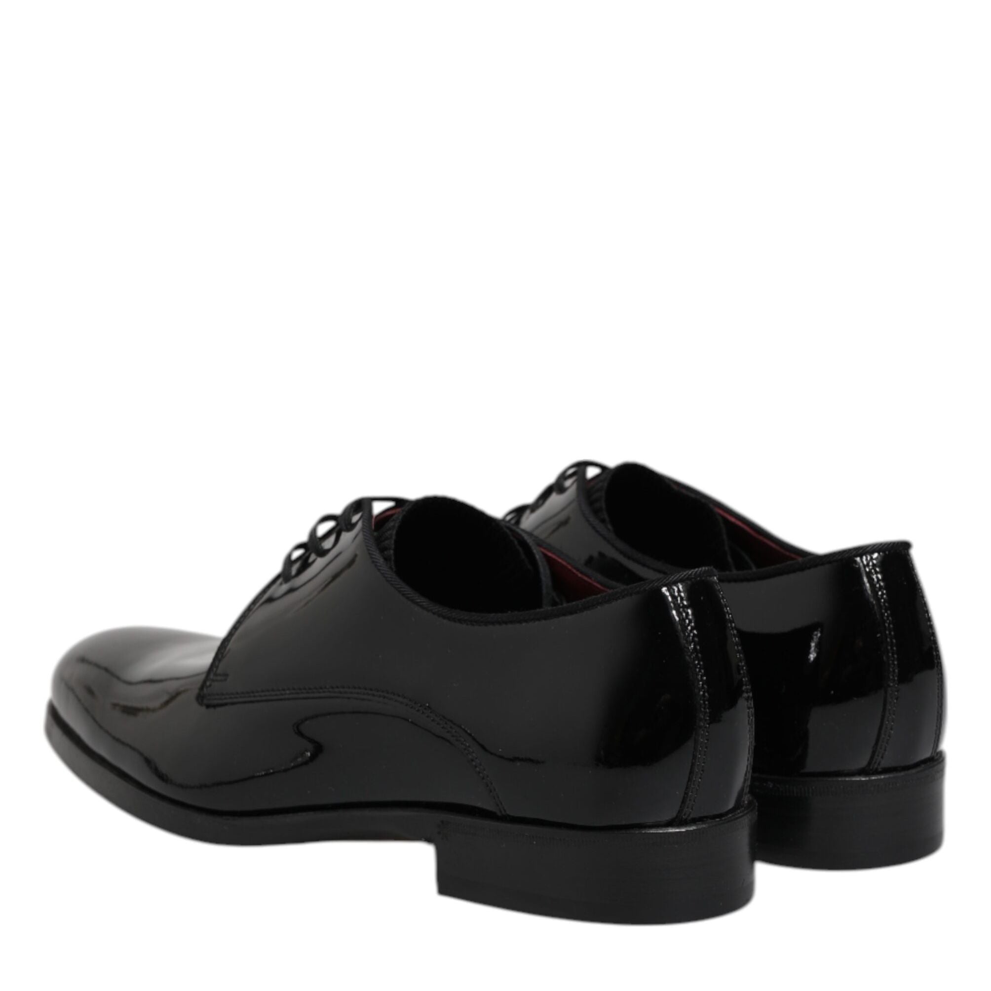 Dolce & Gabbana Black Leather Lace Up Men Derby Formal Shoes