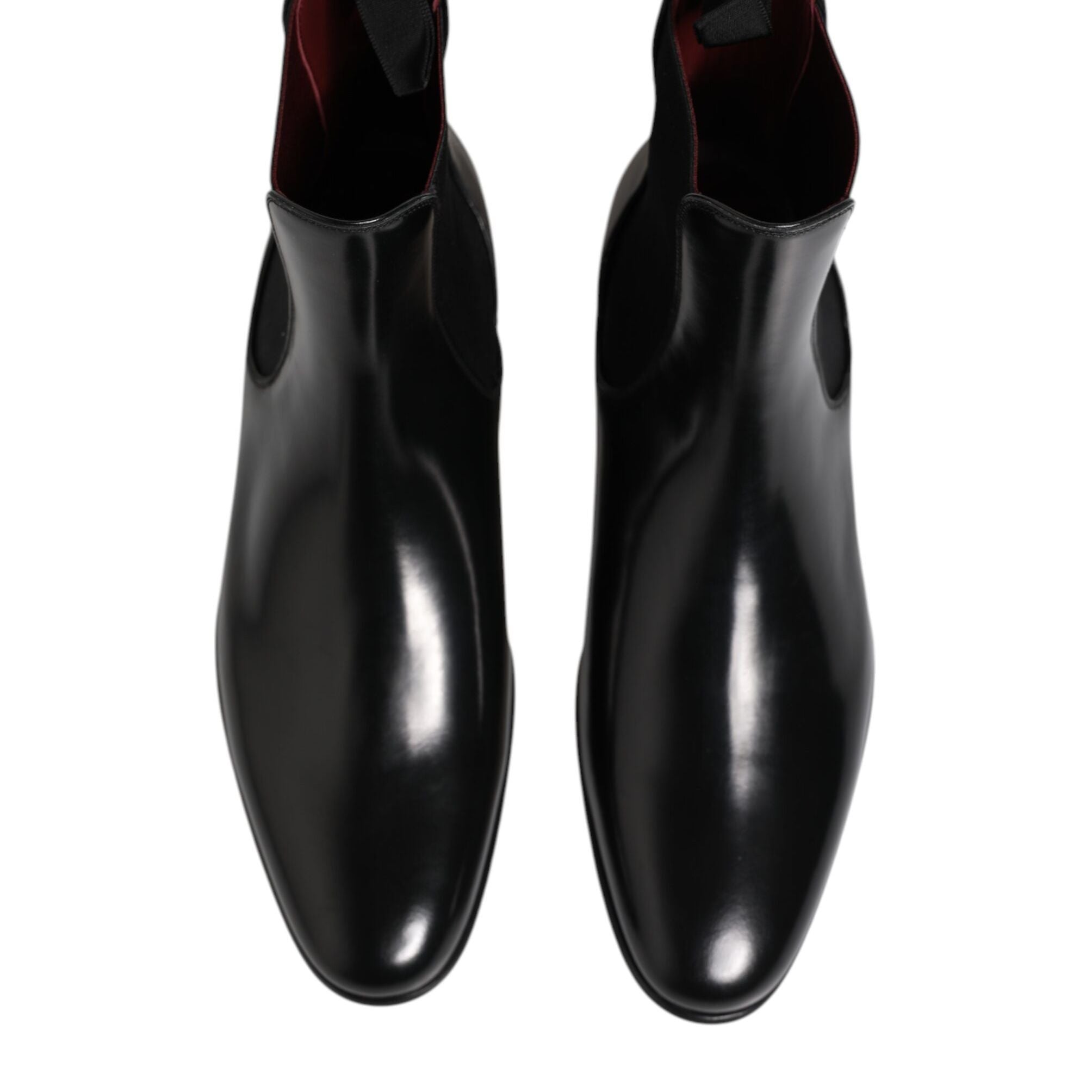Dolce & Gabbana Black Chelsea Slip On Mid Calf Boots Shoes