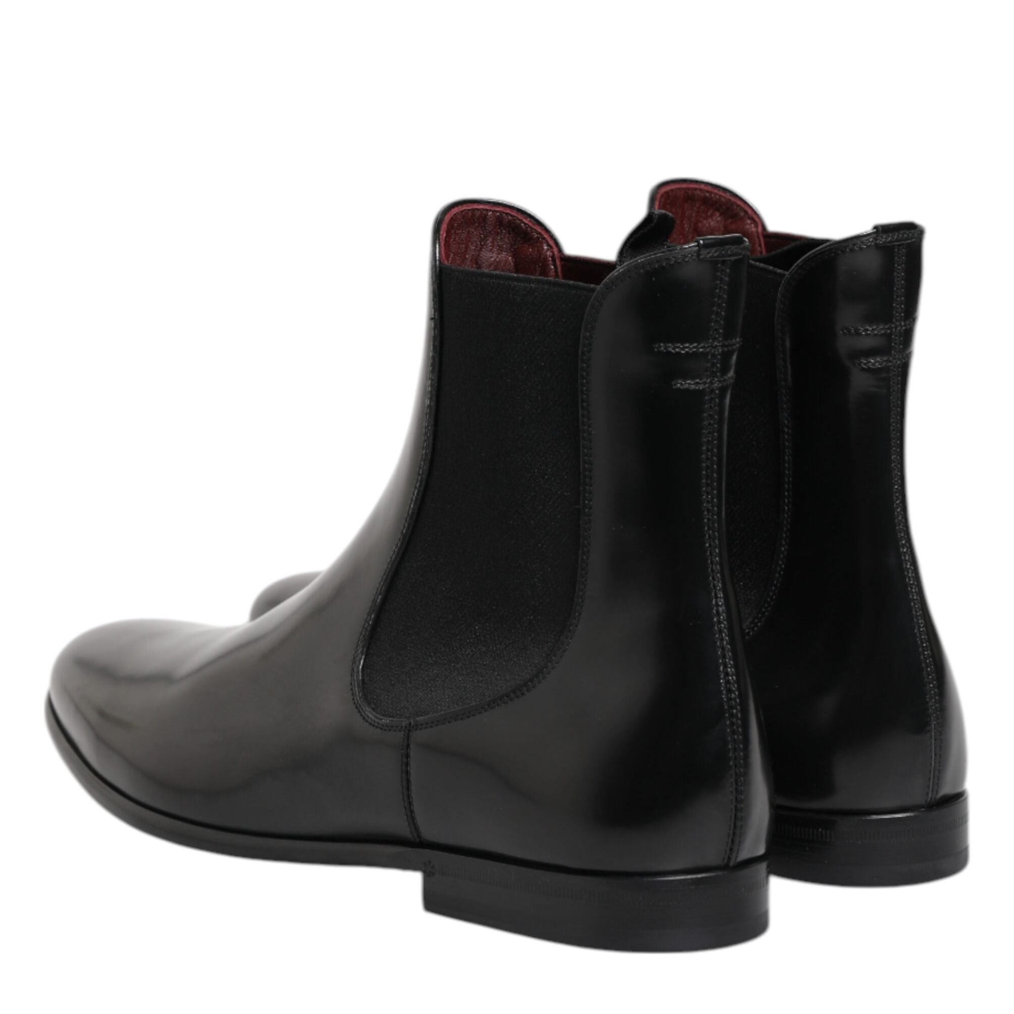 Dolce & Gabbana Black Chelsea Slip On Mid Calf Boots Shoes