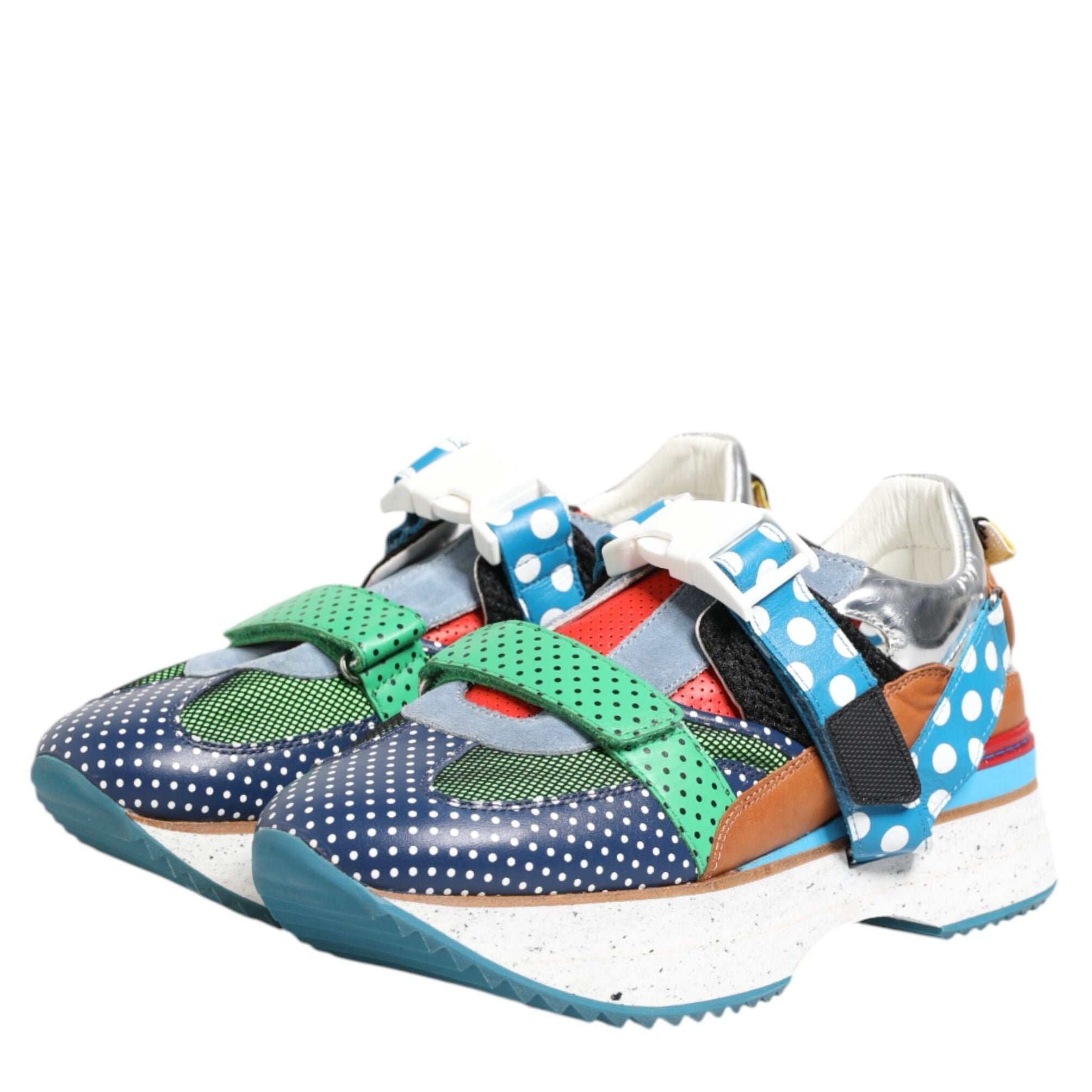 Dolce & Gabbana Multicolor Leather Low Top Sneakers Shoes