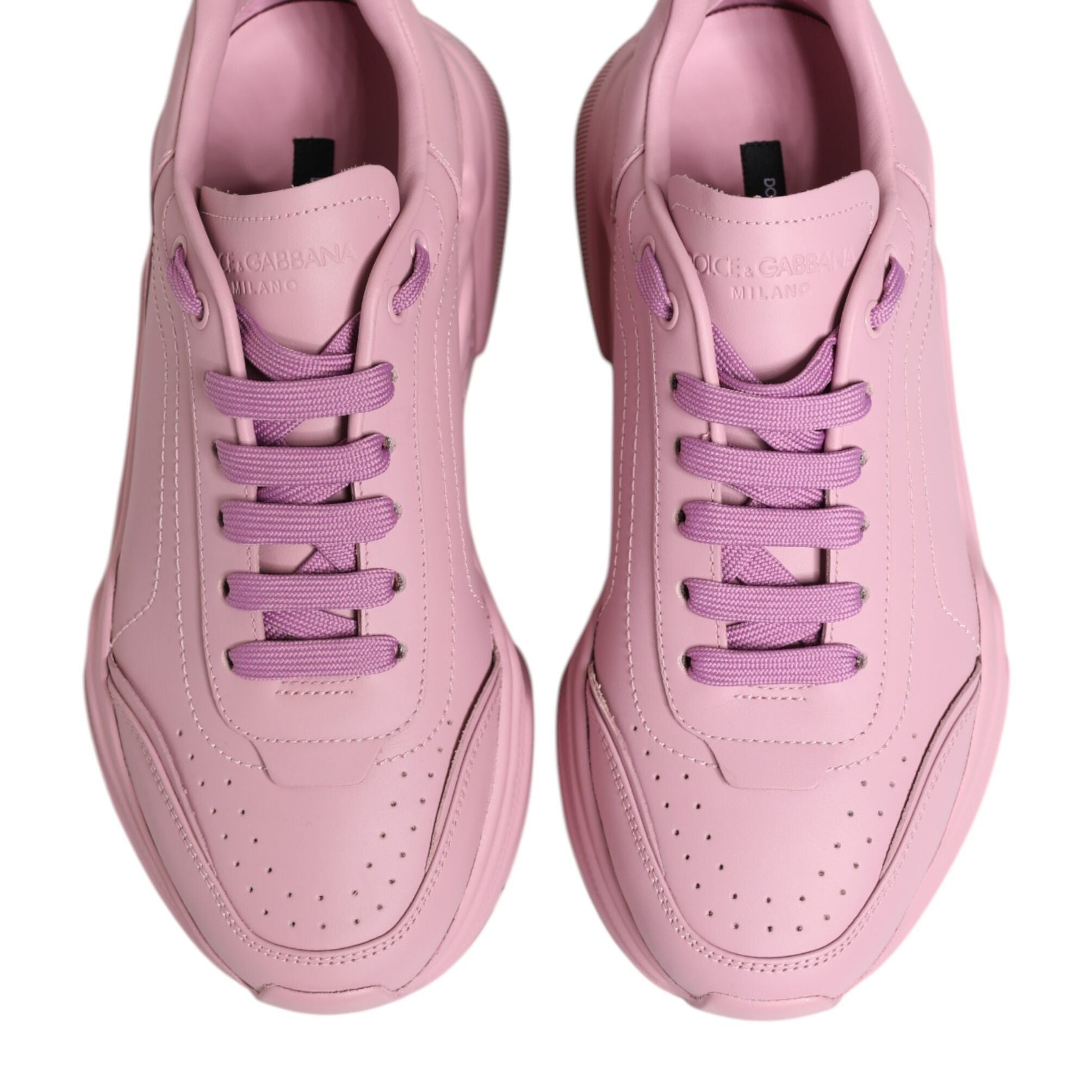 Dolce & Gabbana Pink Leather Daymaster Low Top Sneakers Shoes
