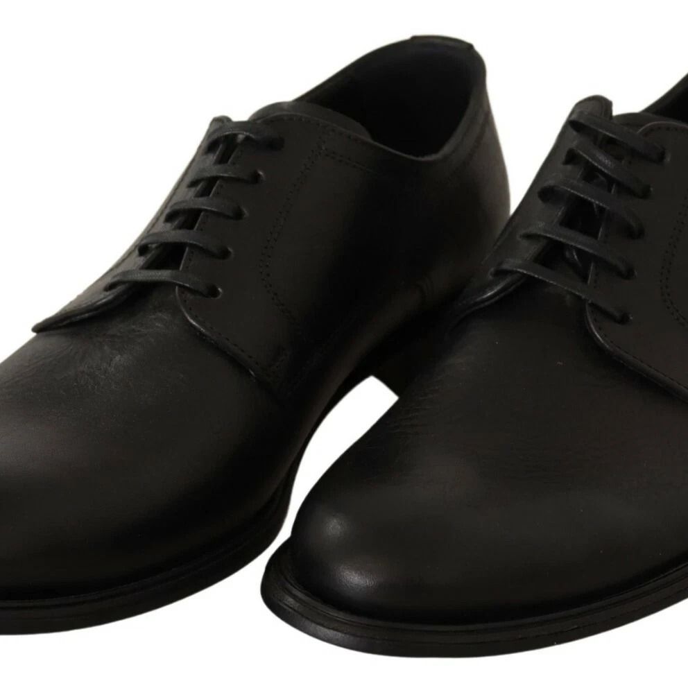 Dolce & Gabbana Black Lace Up Leather Men Formal Derby Shoes