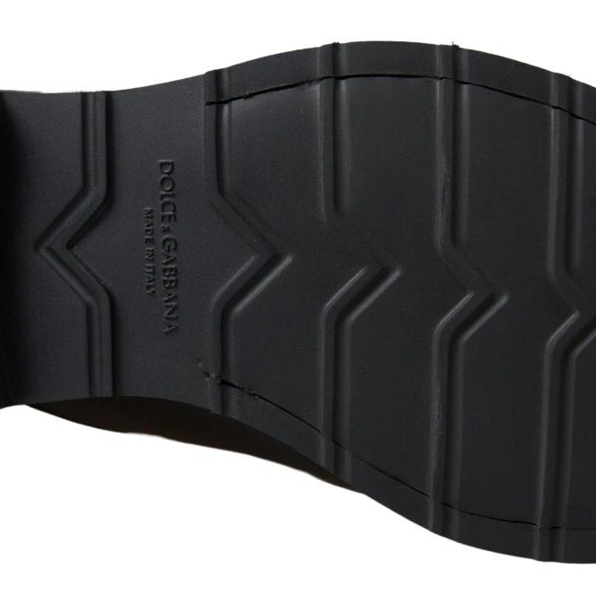 Dolce & Gabbana Black White Leather Formal Dress Shoes
