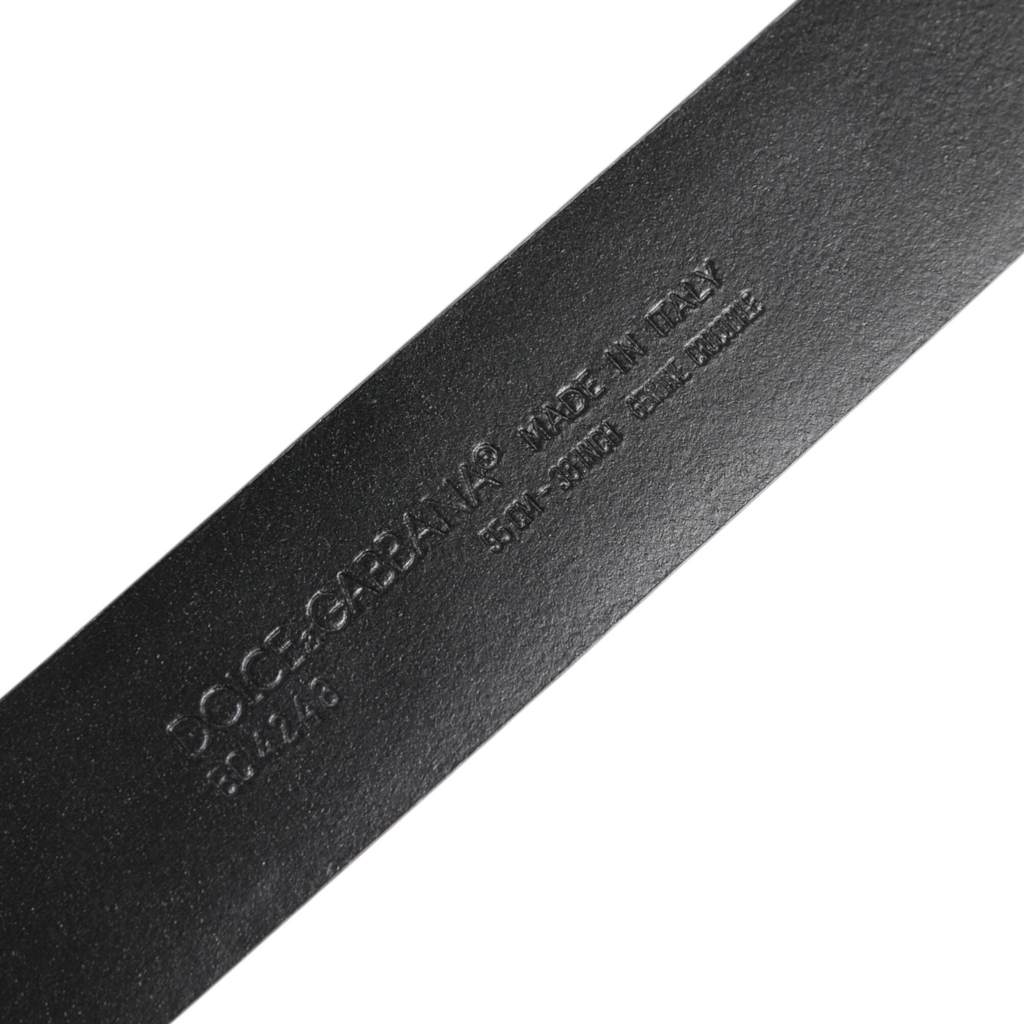 Dolce & Gabbana Black Exotic Leather DG Logo Buckle Belt