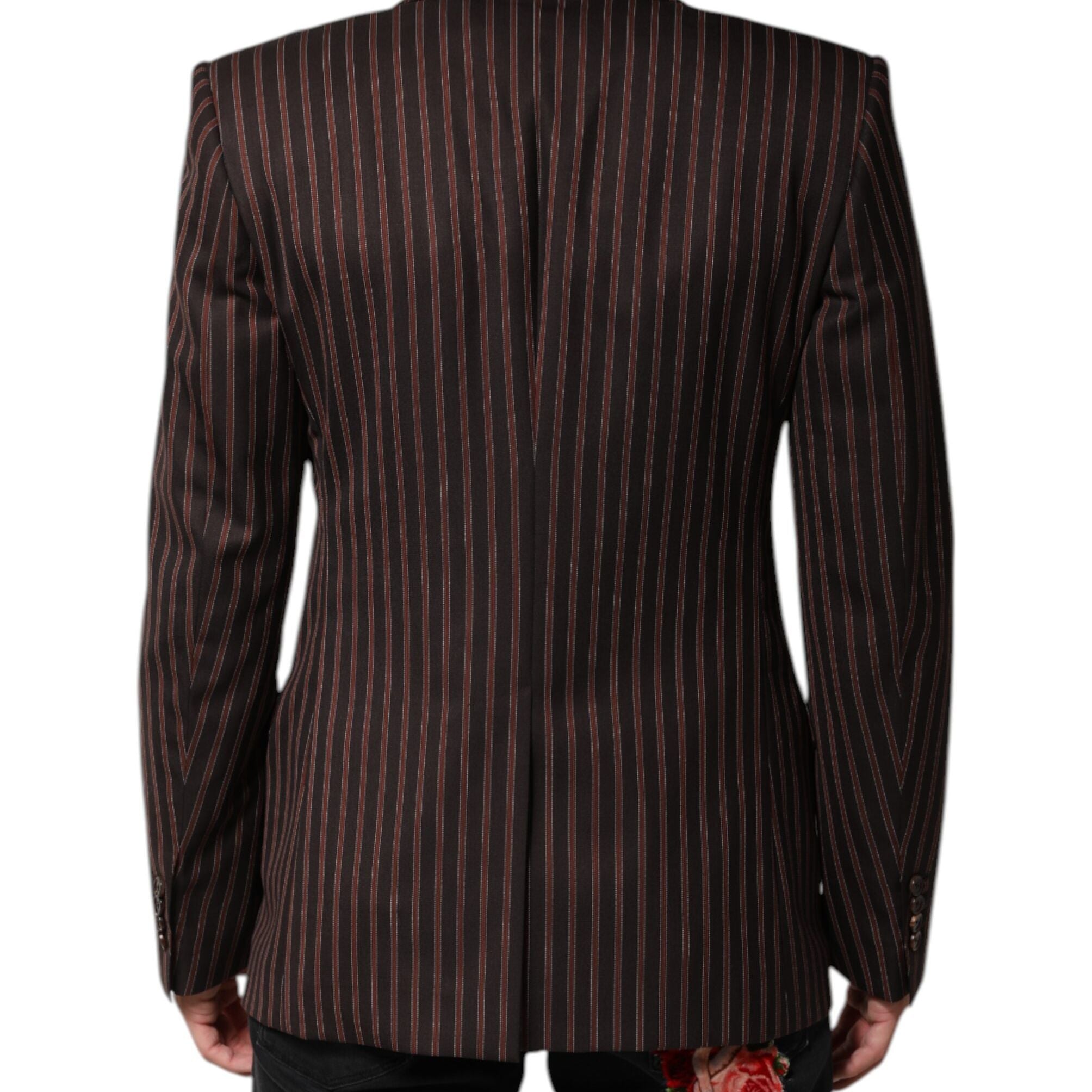 Dolce & Gabbana Dark Gray Stripe Single Breasted Blazer