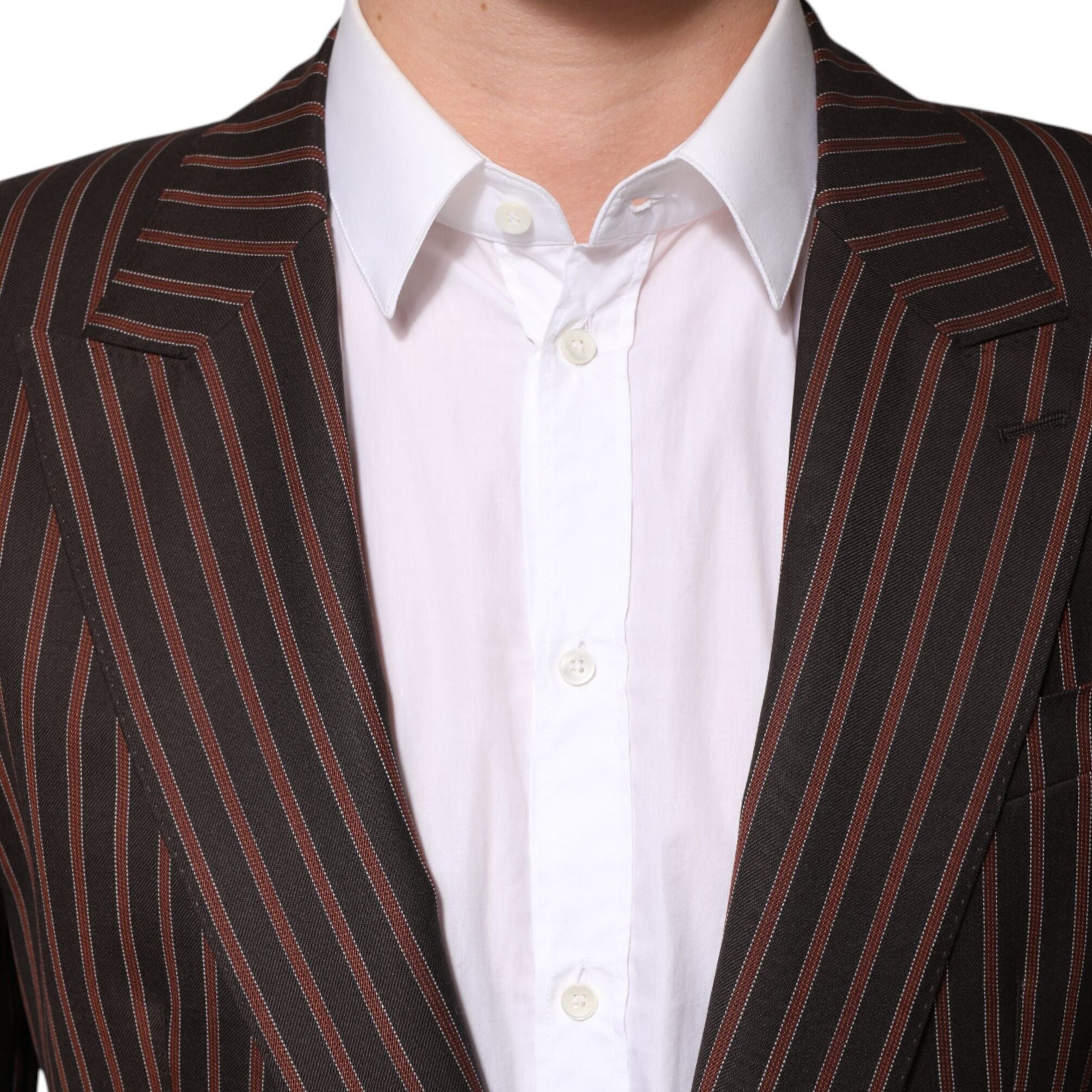 Dolce & Gabbana Dark Gray Stripe Single Breasted Blazer