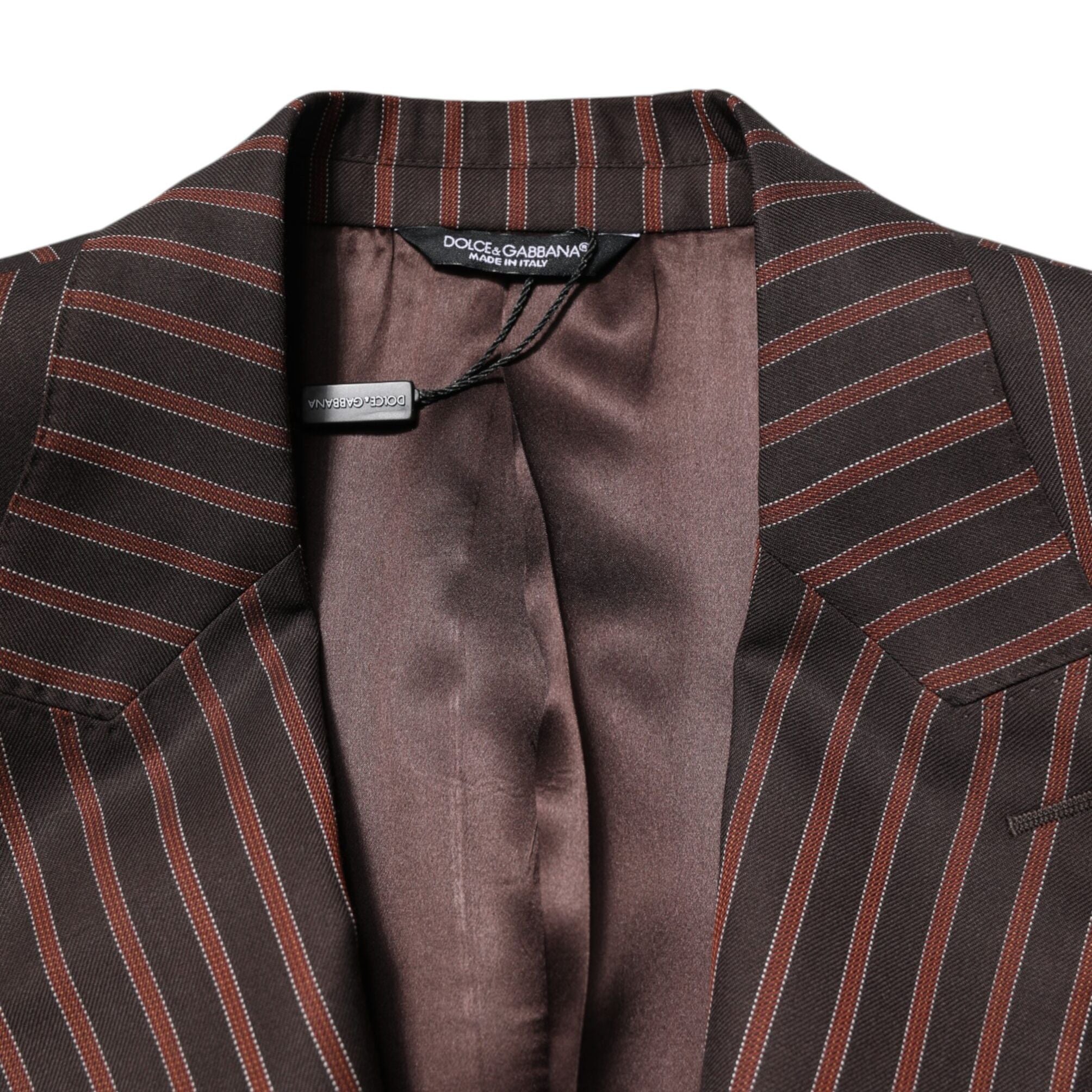 Dolce & Gabbana Black Brown Stripe Single Breasted Blazer
