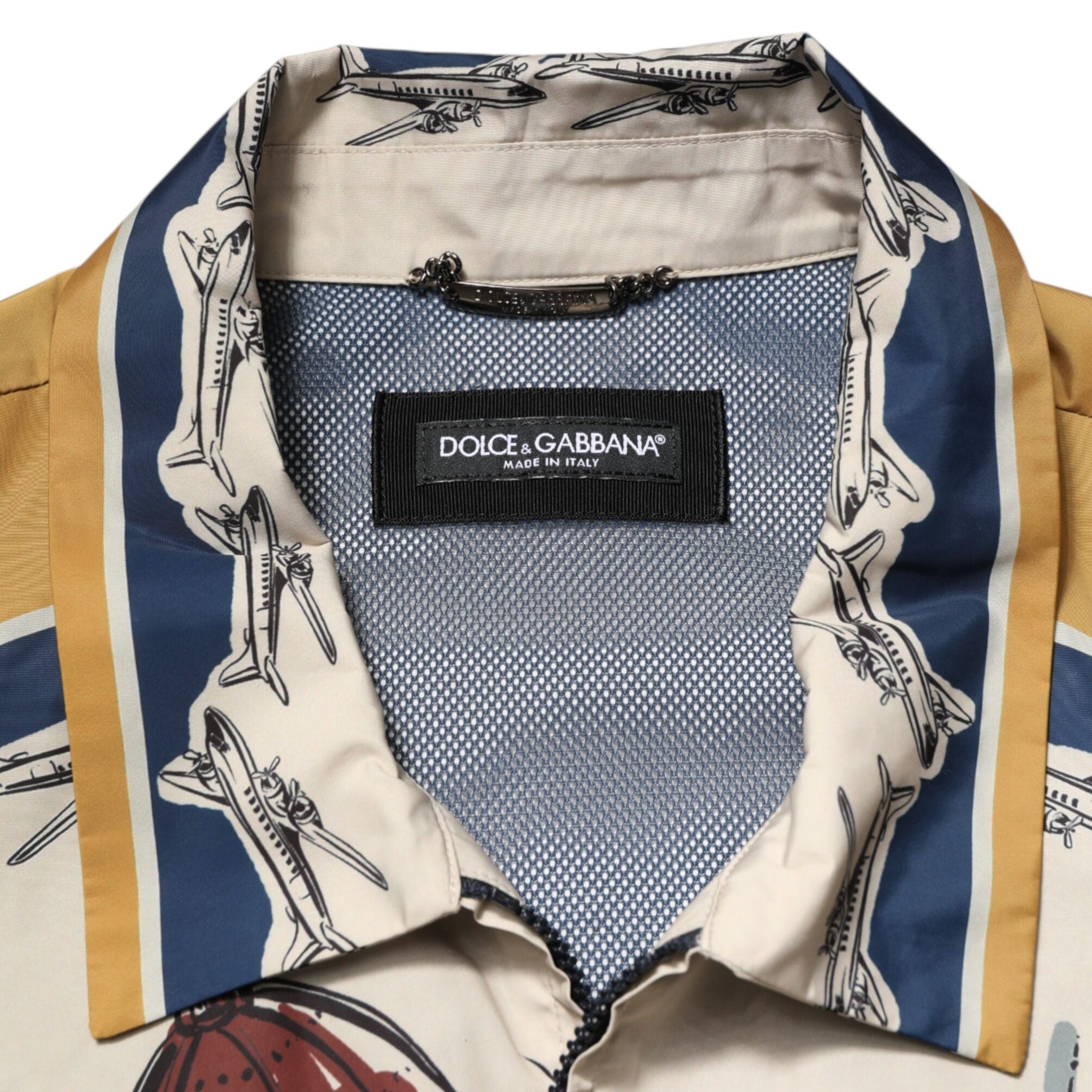 Dolce & Gabbana Multicolor Italian Motif Men Bomber Jacket