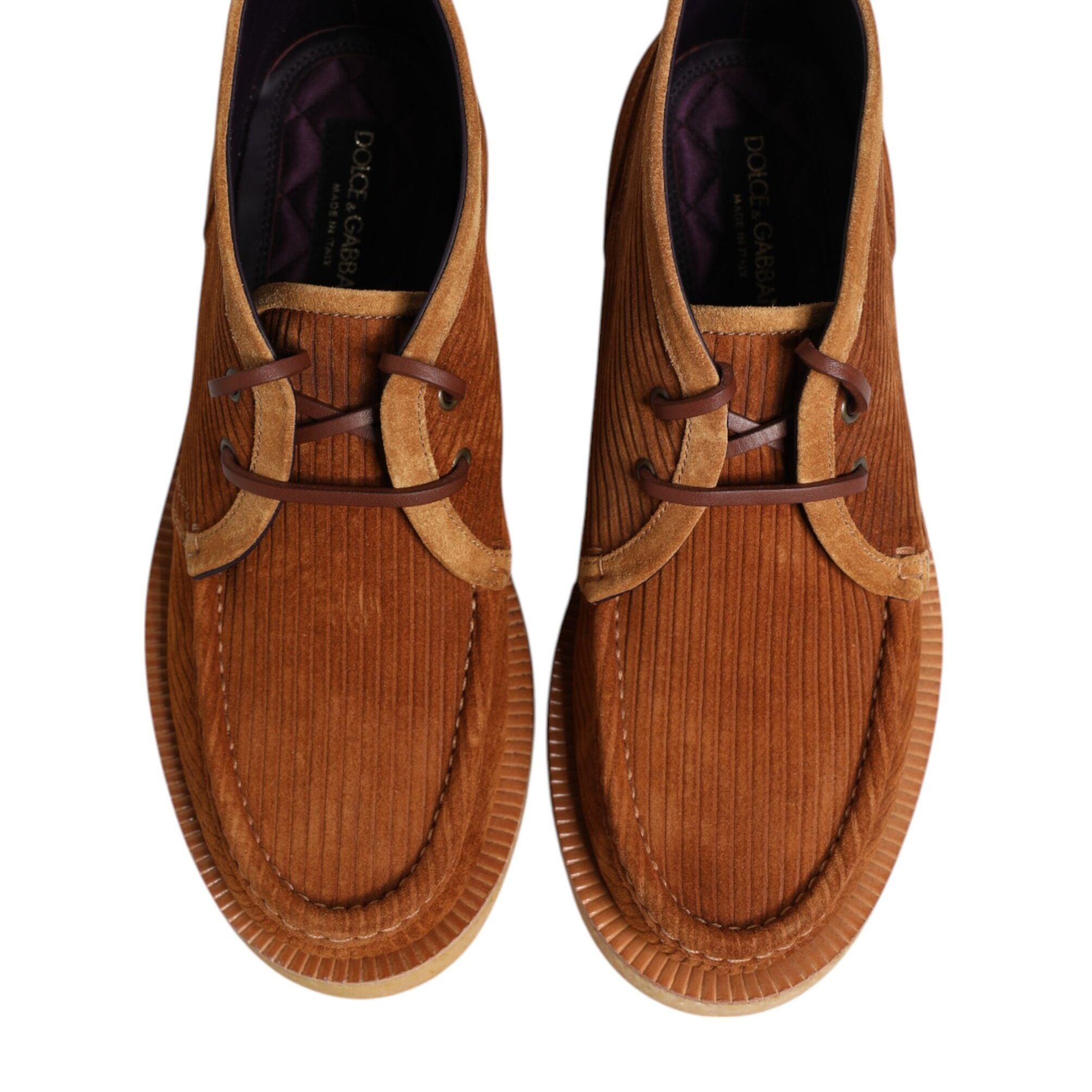 Dolce & Gabbana Brown Suede Nubuck Leather Desert Ankle Boots Shoes