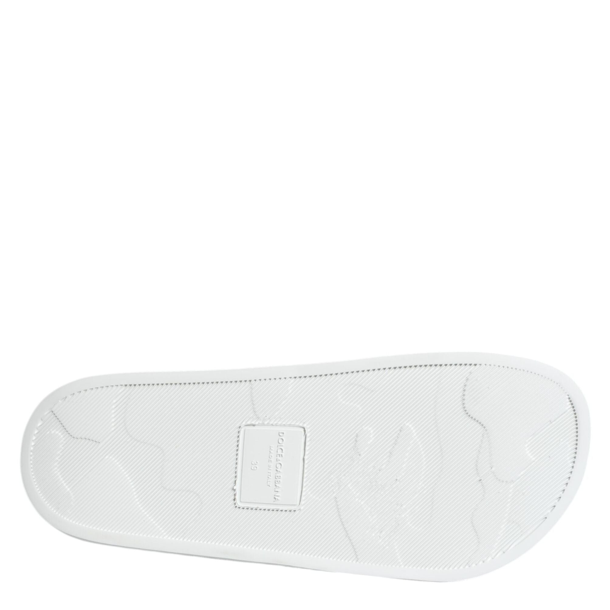 Dolce & Gabbana White Black Leather Sandals Beachwear Shoes