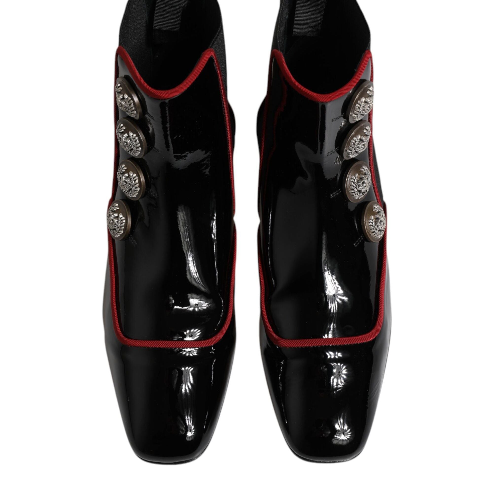 Dolce & Gabbana Black Jackie Buttoned Chelsea Boots Shoes