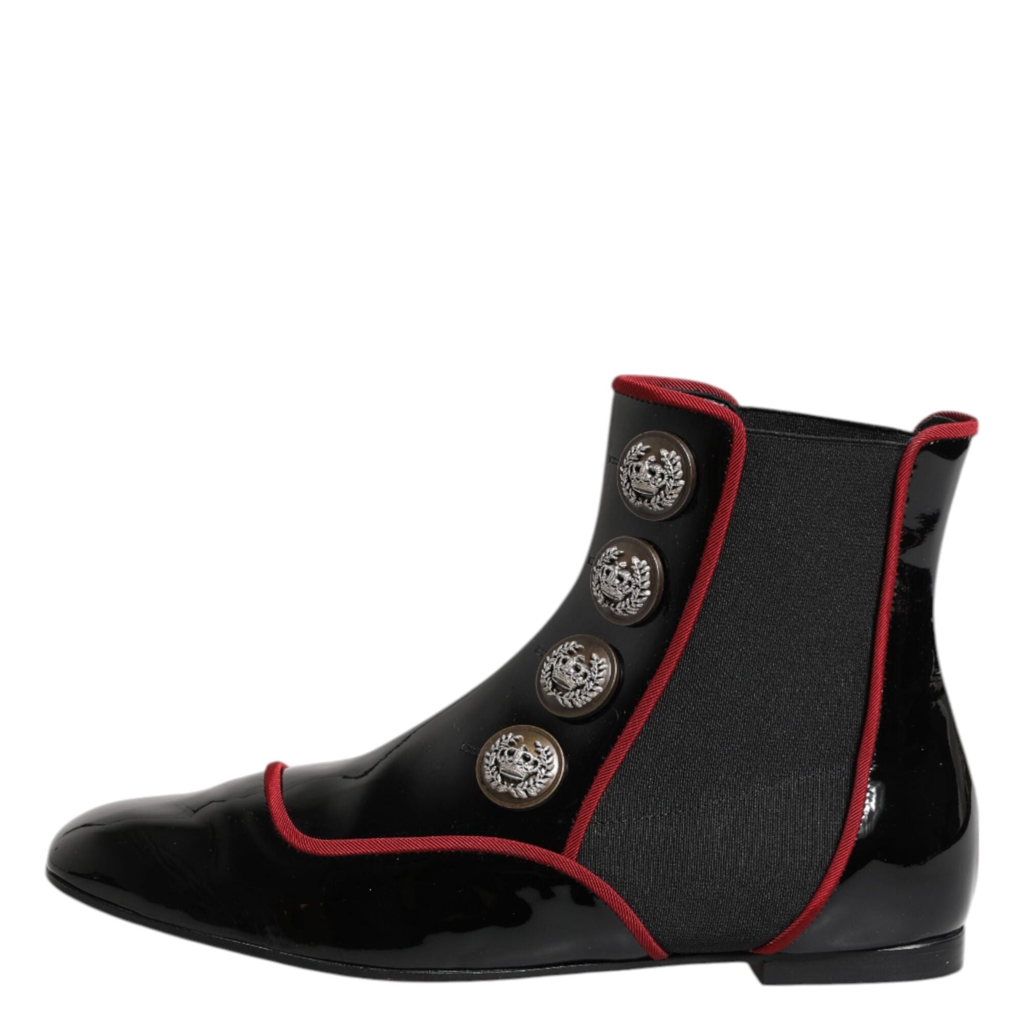 Dolce & Gabbana Black Jackie Buttoned Chelsea Boots Shoes