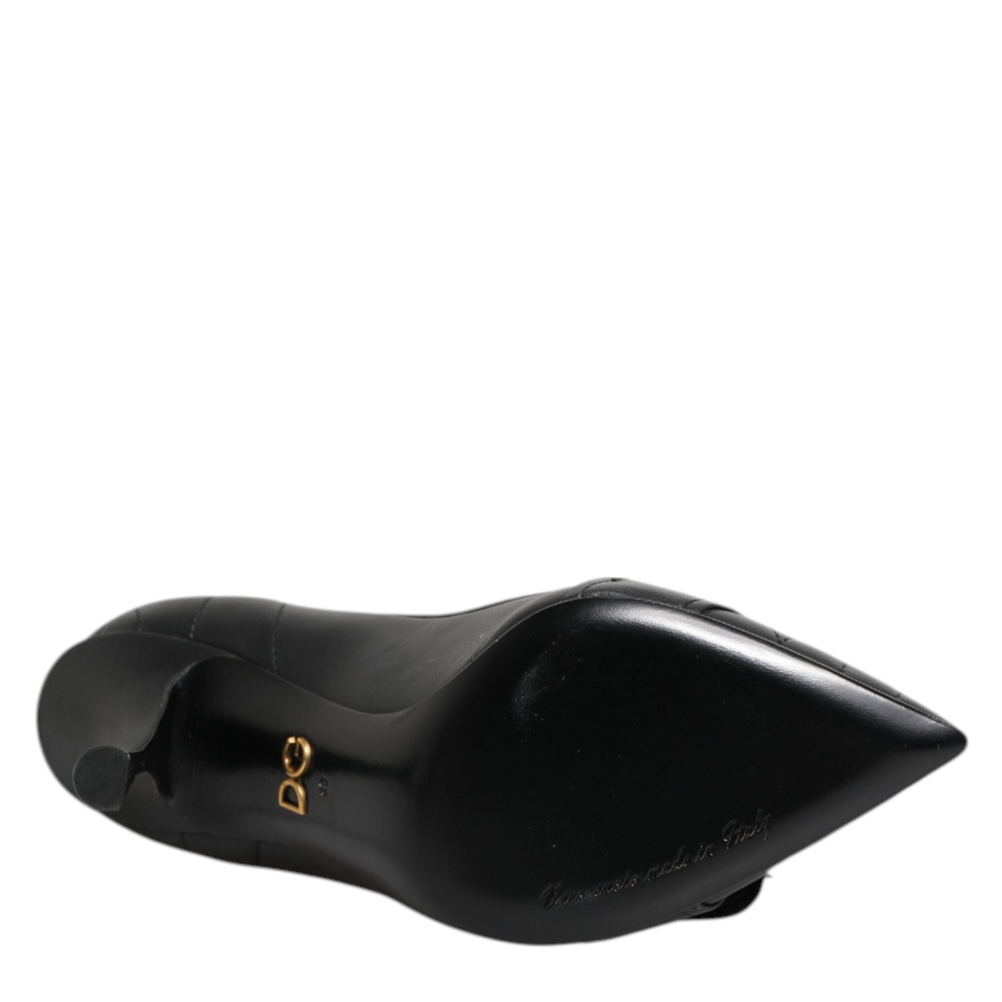 Dolce & Gabbana Black Devotion Leather Heels Pumps Shoes