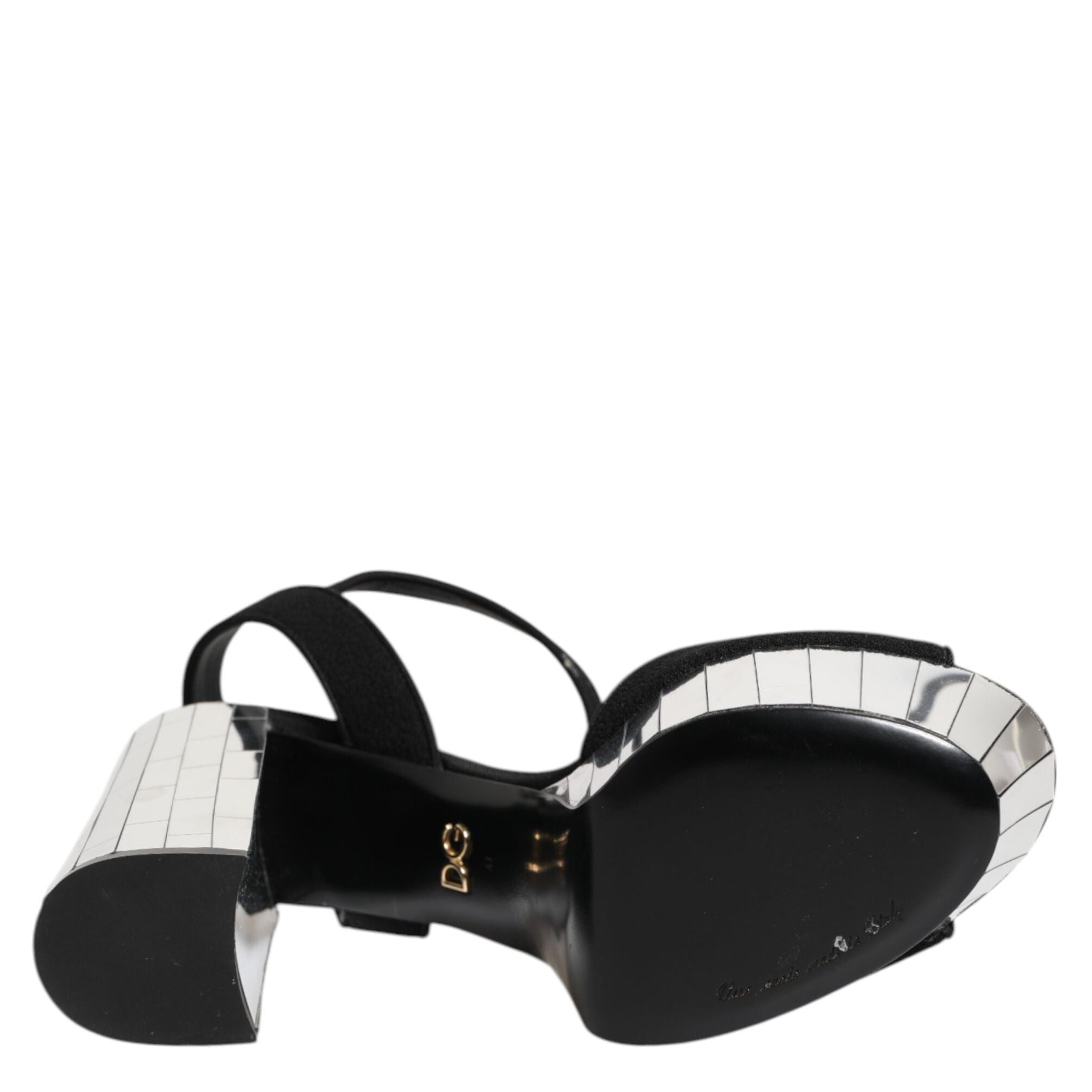 Dolce & Gabbana Black Crystal Ankle Strap Keira Sandal Shoes