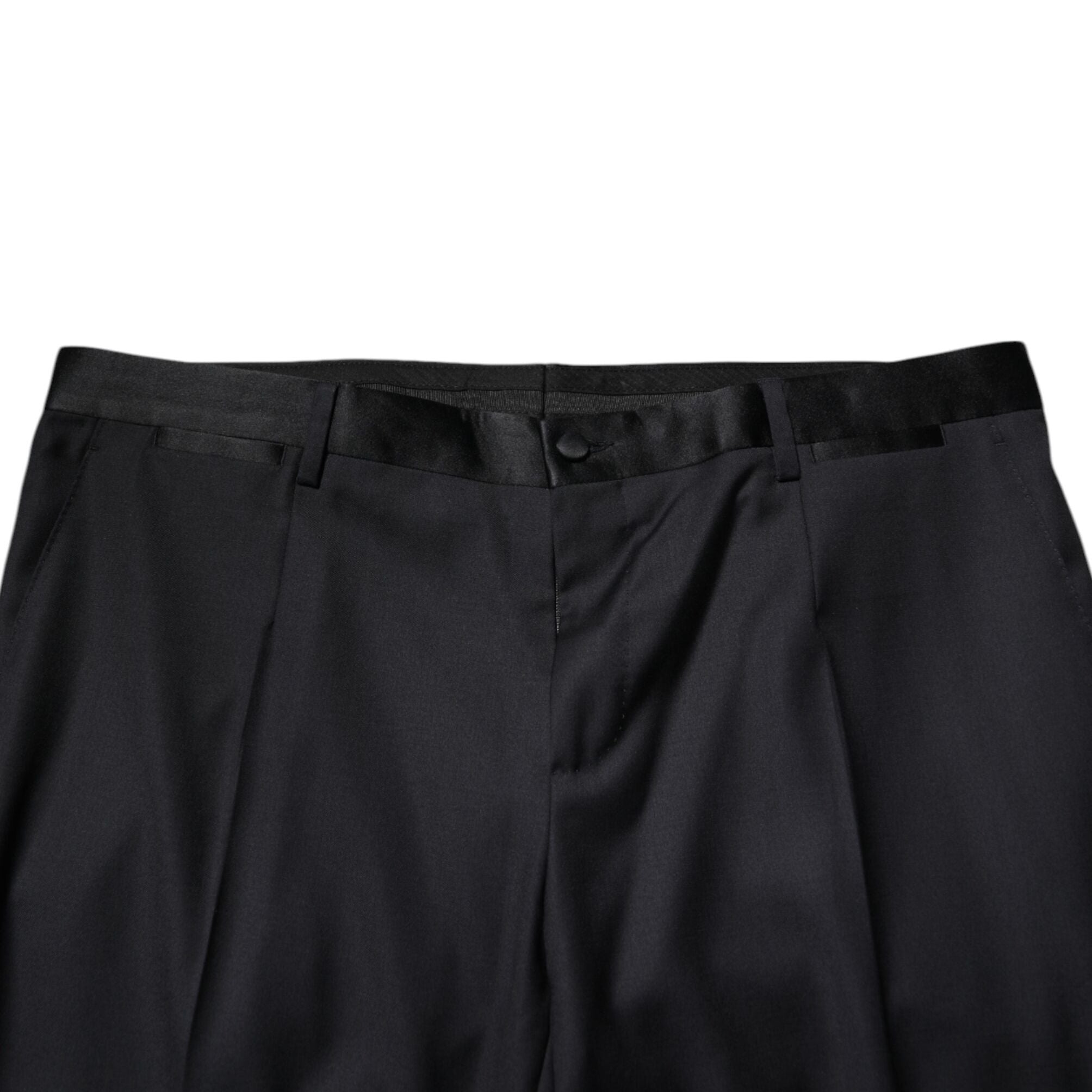 Dolce & Gabbana Black Wool Men Formal Dress Trouser Pants