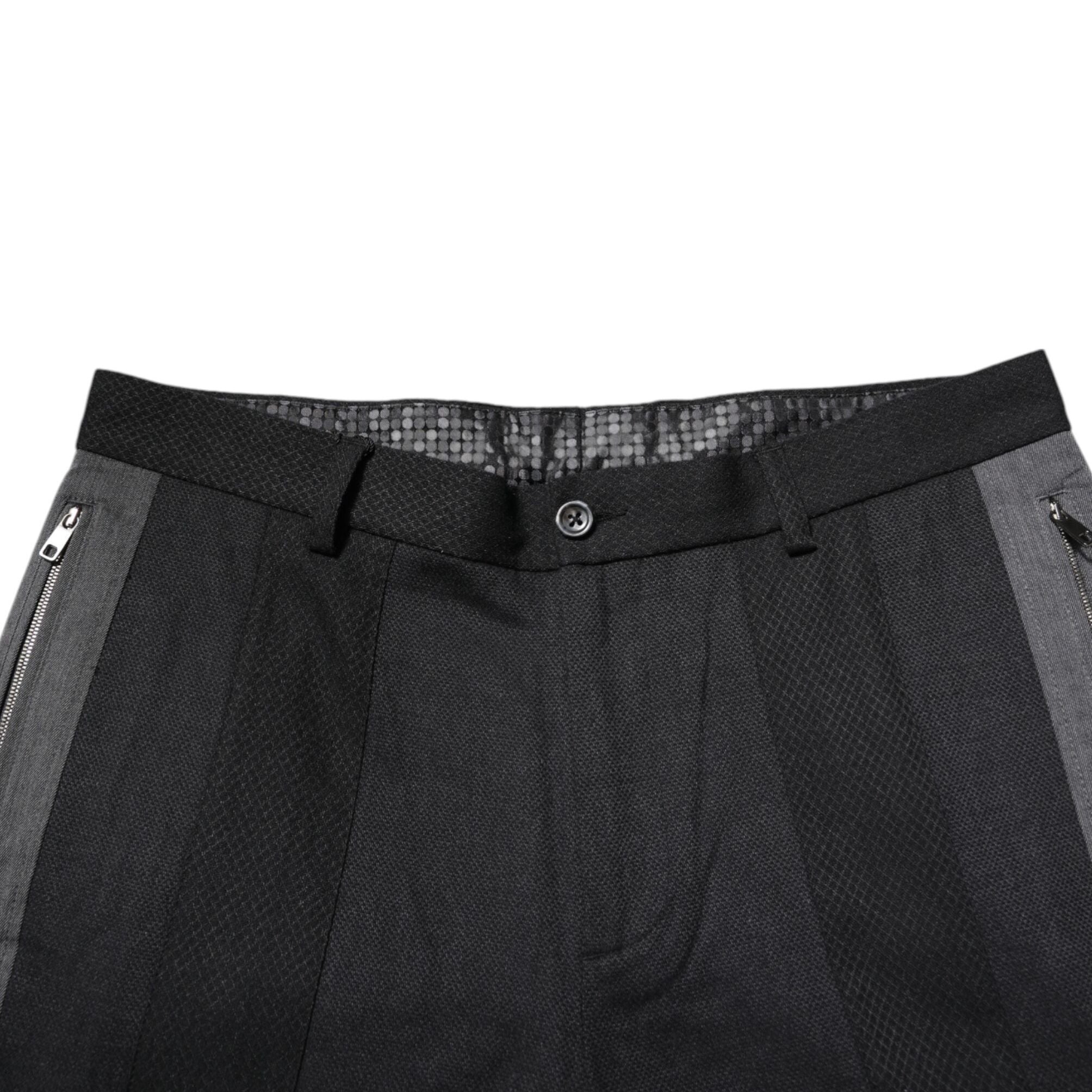 Dolce & Gabbana Black Gray Cotton Dress Formal Trouser Pants