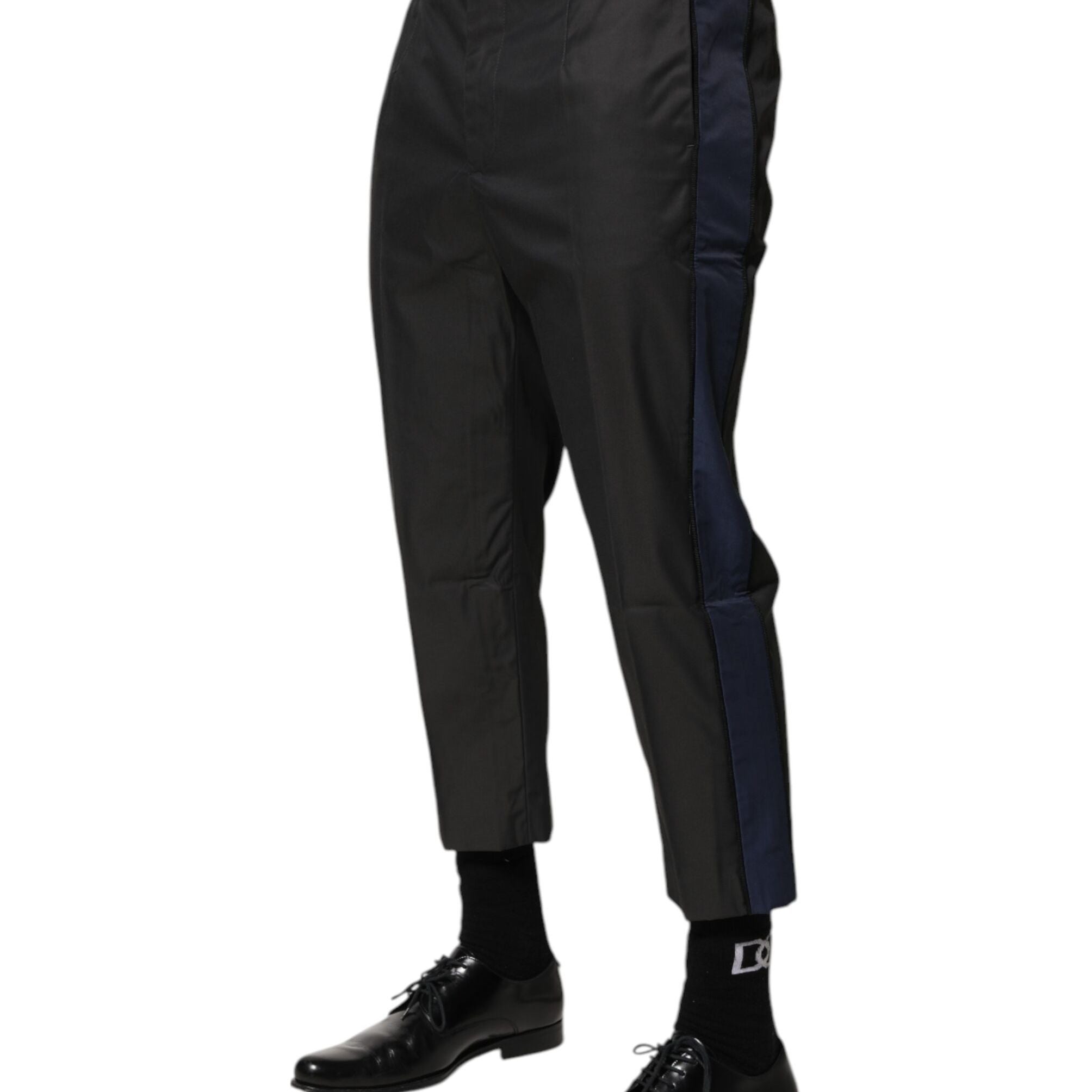 Dolce & Gabbana Gray Blue Cotton 3/4 Chinos Crop Trouser Pants