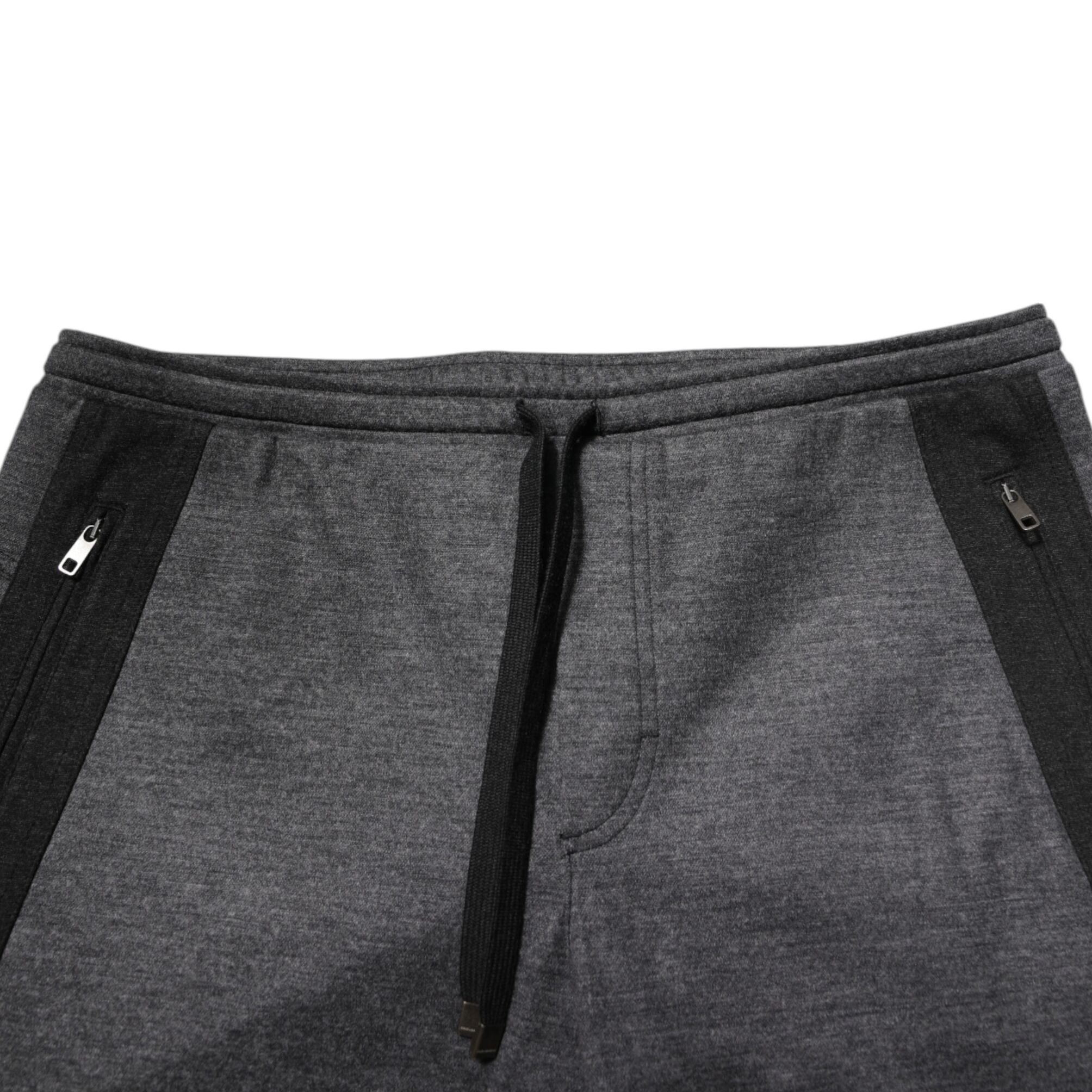 Dolce & Gabbana Gray Black Wool Blend Jogger Sweatpants Pants