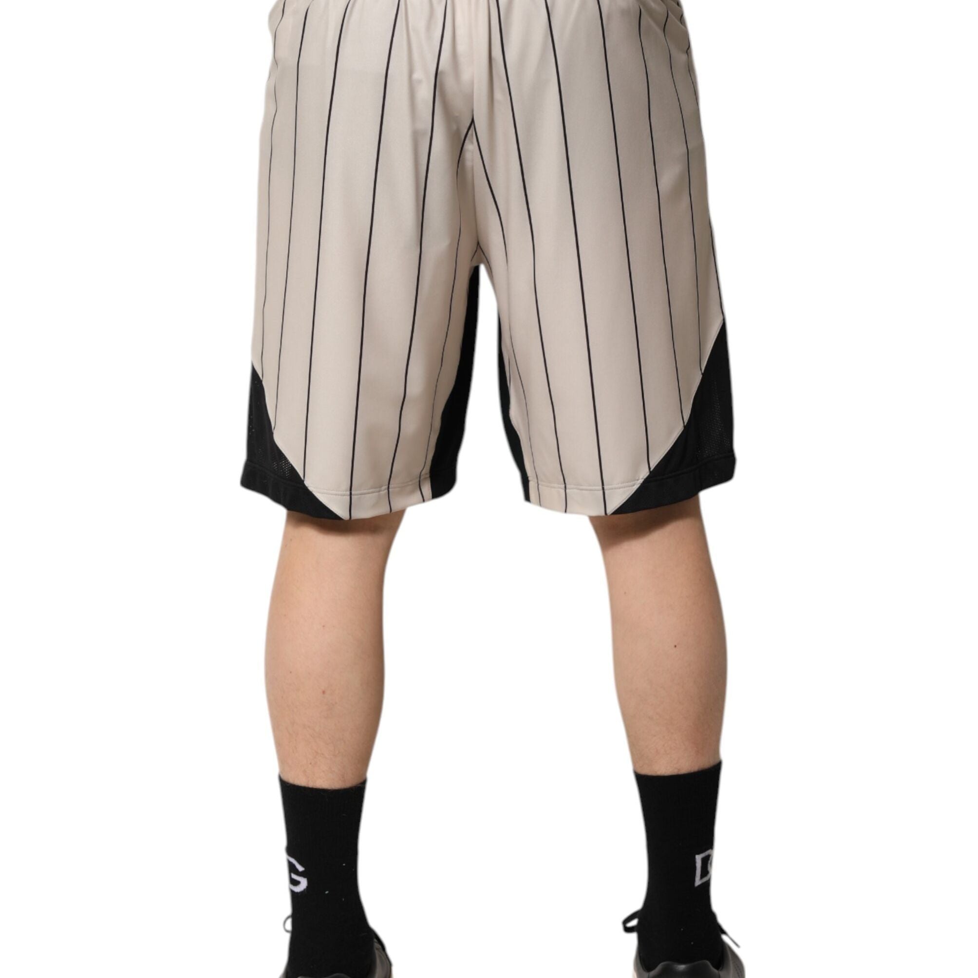 Dolce & Gabbana Off White Polyester DG Logo Sweatshorts Shorts