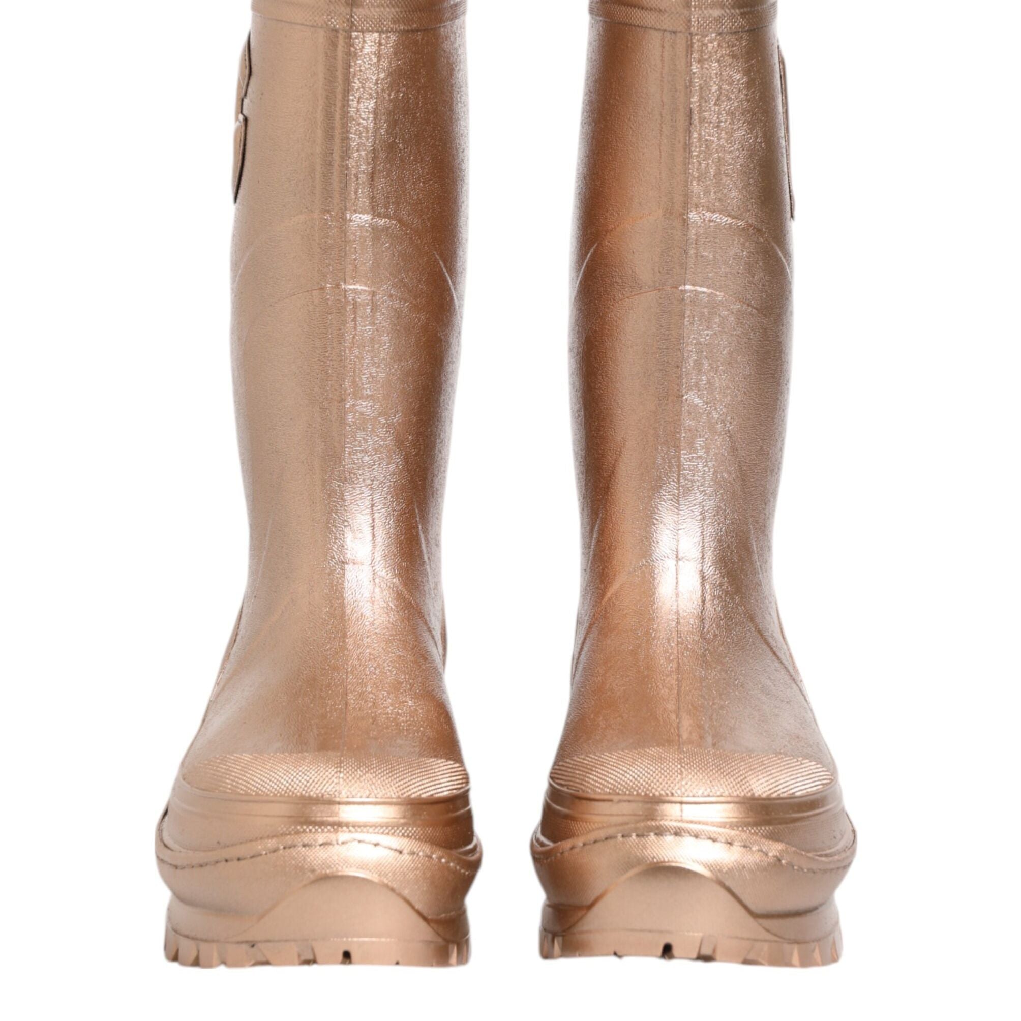 Dolce & Gabbana Rose Gold Rubber Pull On Rain Boots Shoes