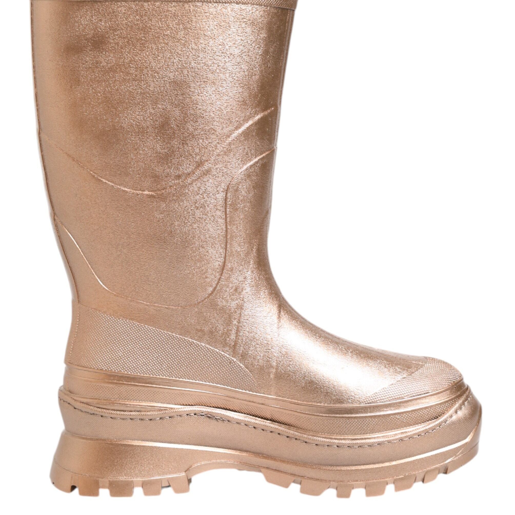 Dolce & Gabbana Rose Gold Rubber Pull On Rain Boots Shoes