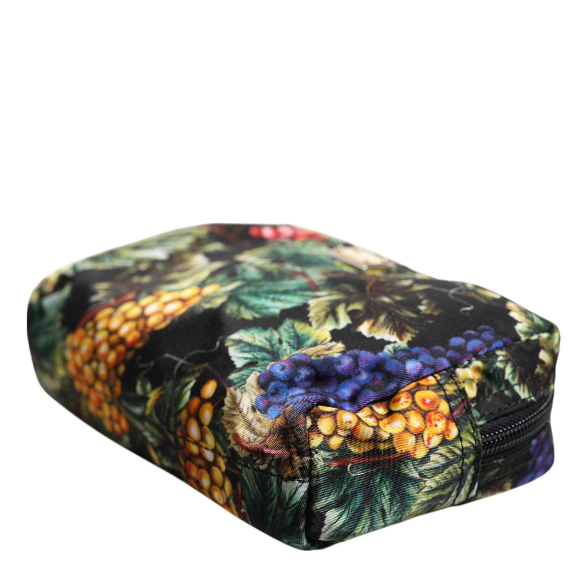 Dolce & Gabbana Multicolor Grape Print Clutch Logo Plaque Pouch Bag