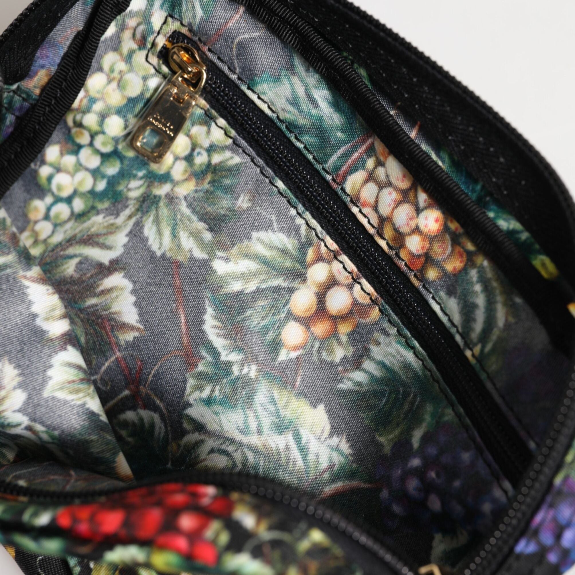 Dolce & Gabbana Multicolor Grape Print Clutch Logo Plaque Pouch Bag