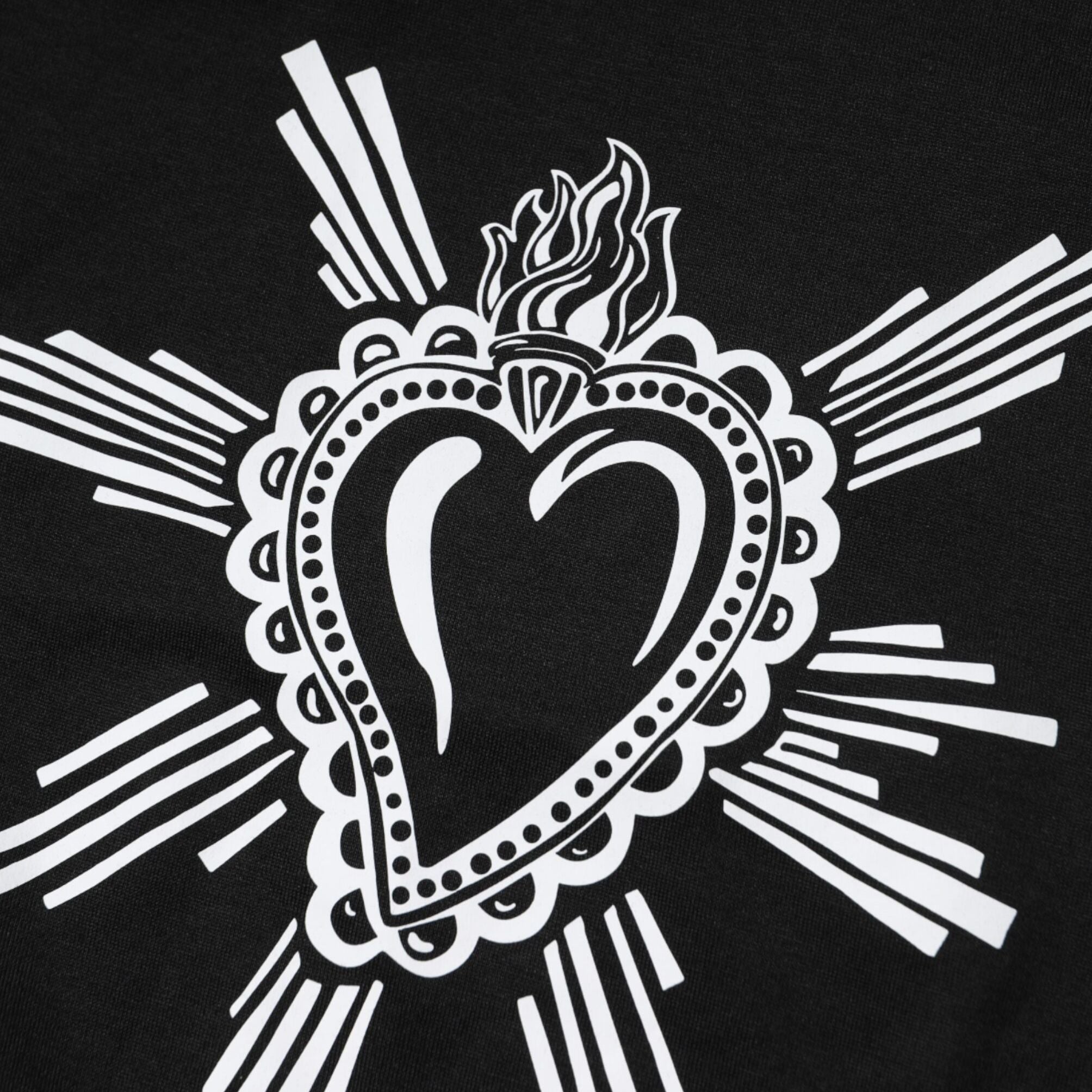 Dolce & Gabbana Black Sacred Heart Cotton Crew Neck T-shirt