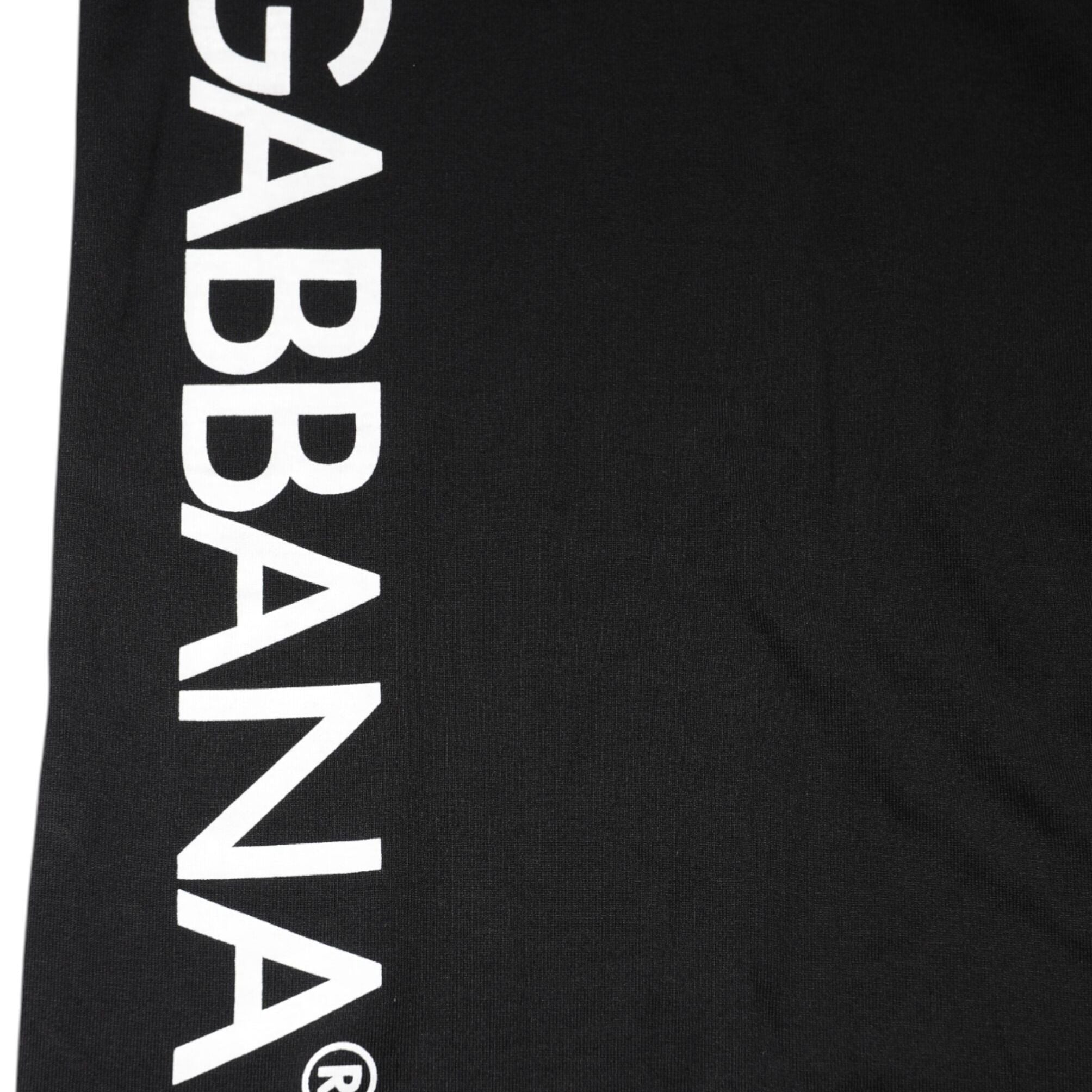 Dolce & Gabbana Black Logo Print Cotton Men Crew Neck T-shirt