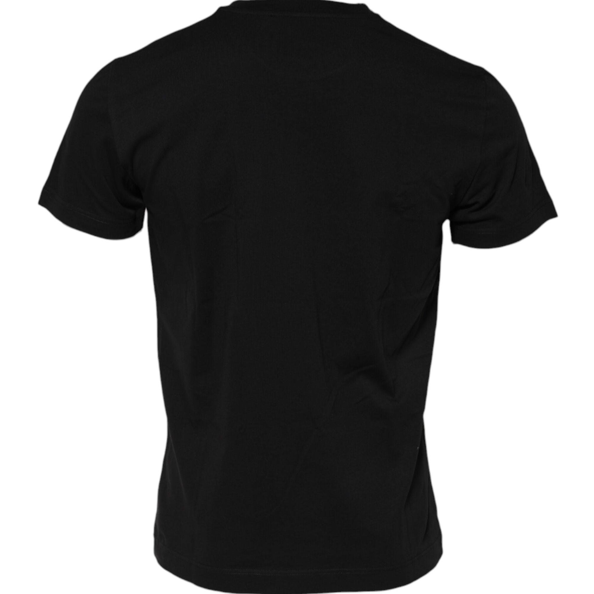 Dolce & Gabbana Black Cotton Crew Neck Short Sleeves T-shirt