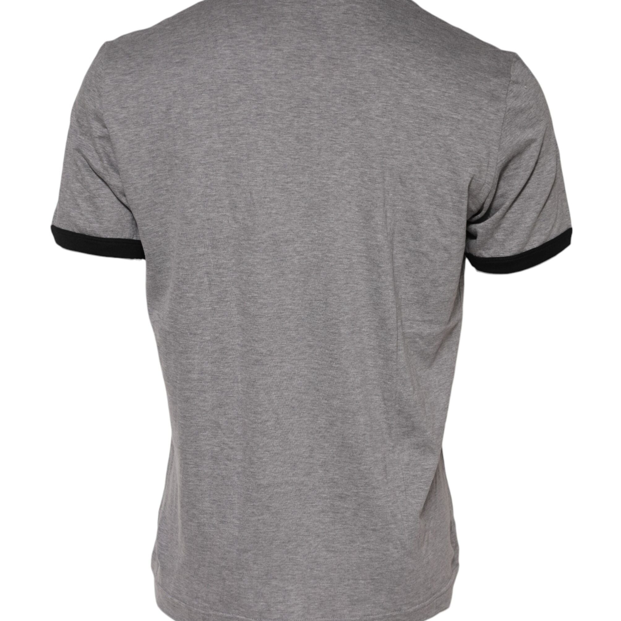 Dolce & Gabbana Gray Sacred Heart Cotton Crew Neck T-shirt