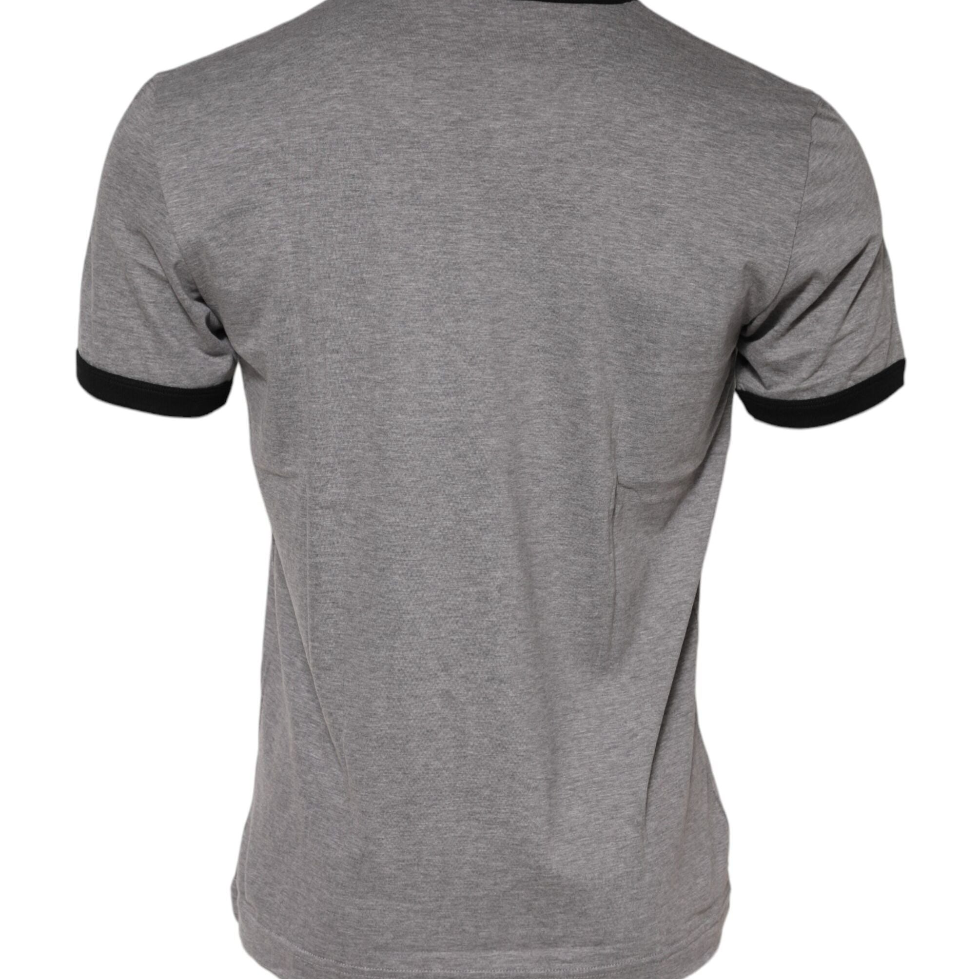 Dolce & Gabbana Gray Sacred Heart Cotton Crew Neck T-shirt