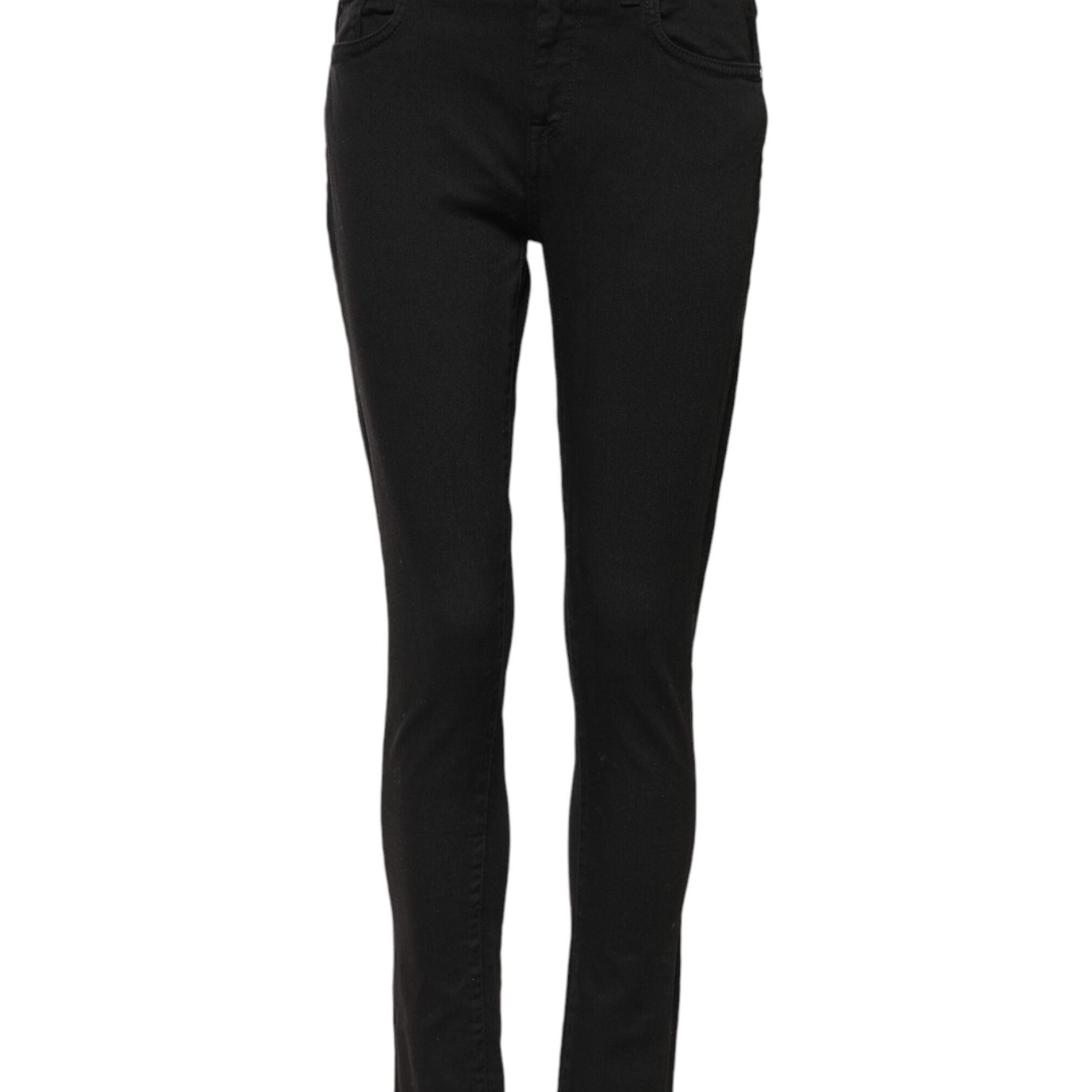 Dolce & Gabbana Black Cotton Skinny Mid Waist Denim Jeans