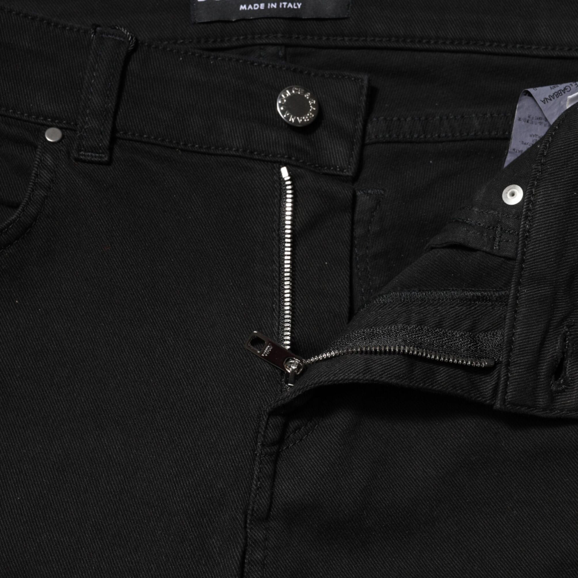 Dolce & Gabbana Black Cotton Skinny Mid Waist Denim Jeans