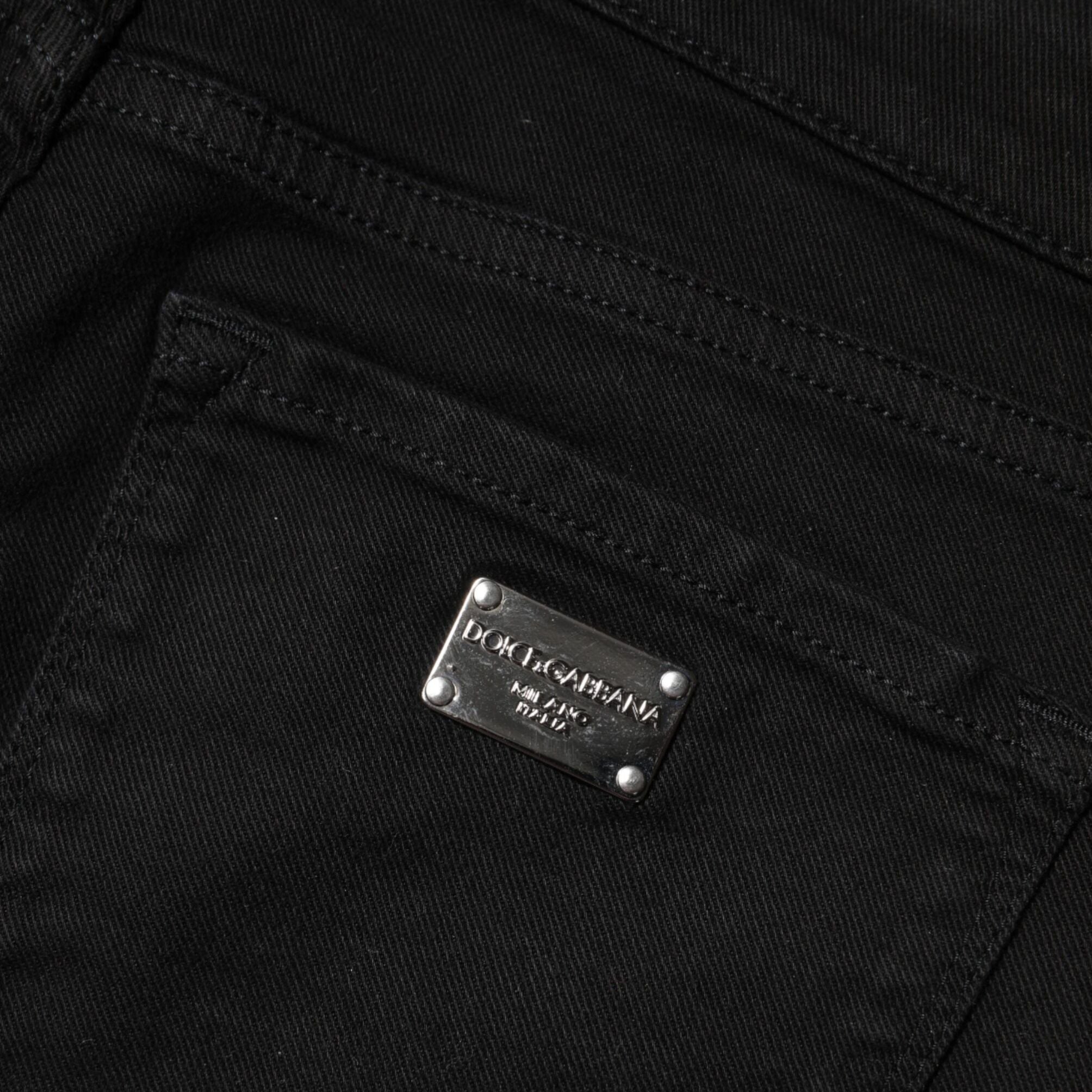 Dolce & Gabbana Black Cotton Skinny Mid Waist Denim Jeans