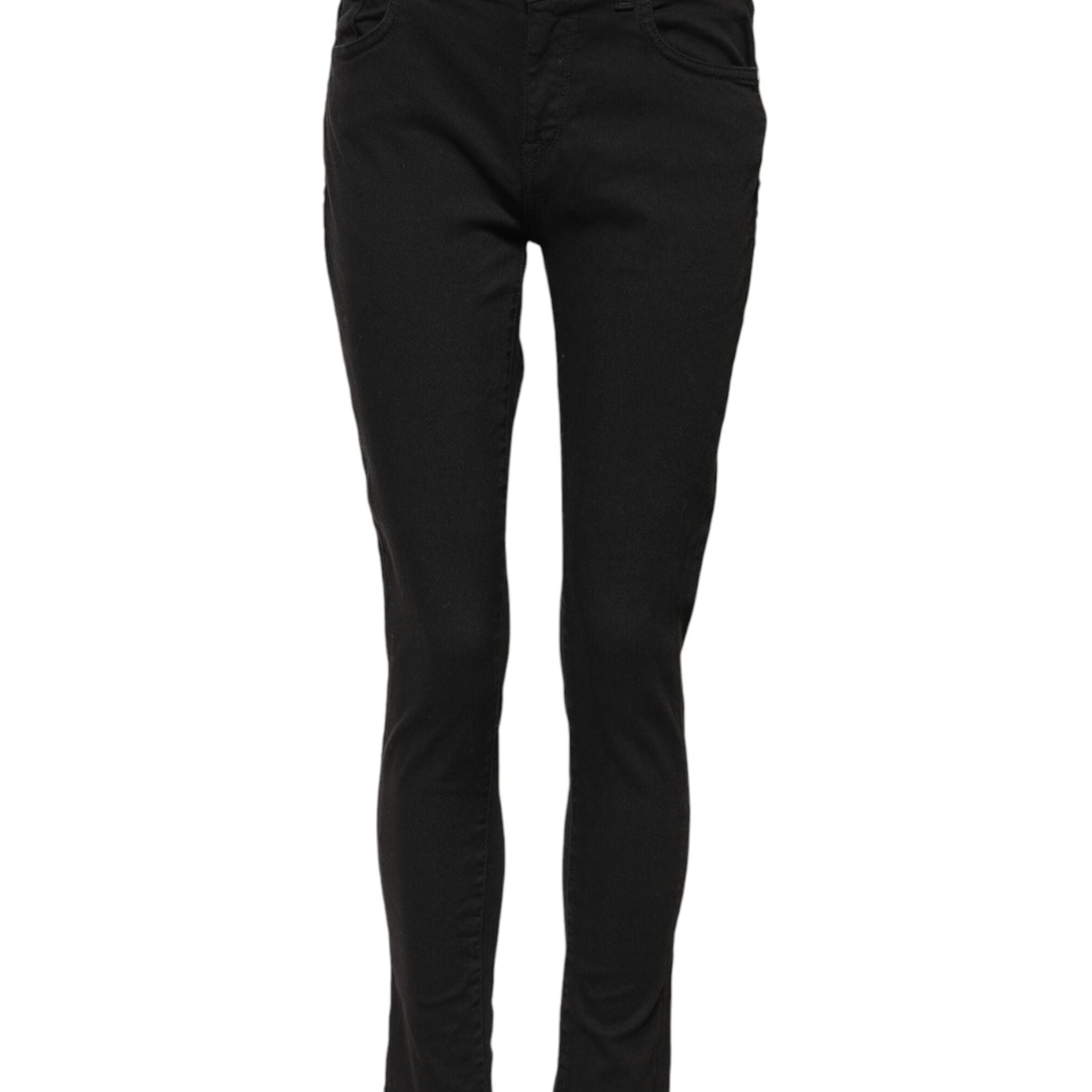 Dolce & Gabbana Black Cotton Skinny Mid Waist Denim Jeans