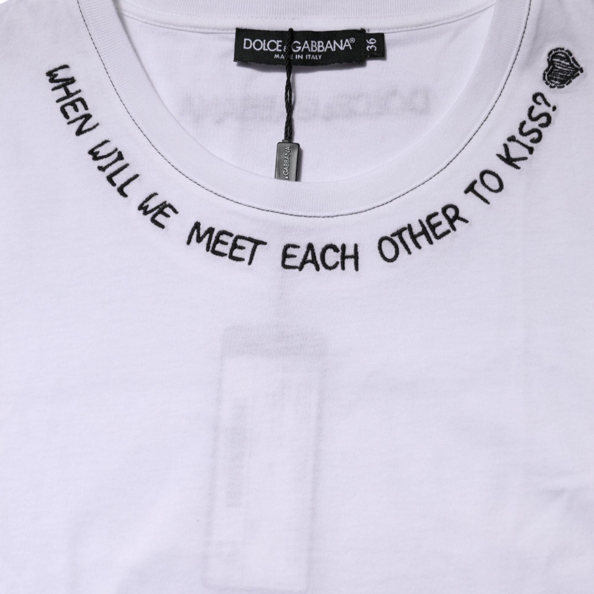 Dolce & Gabbana White Cotton Sleeveless Printed Tank T-shirt