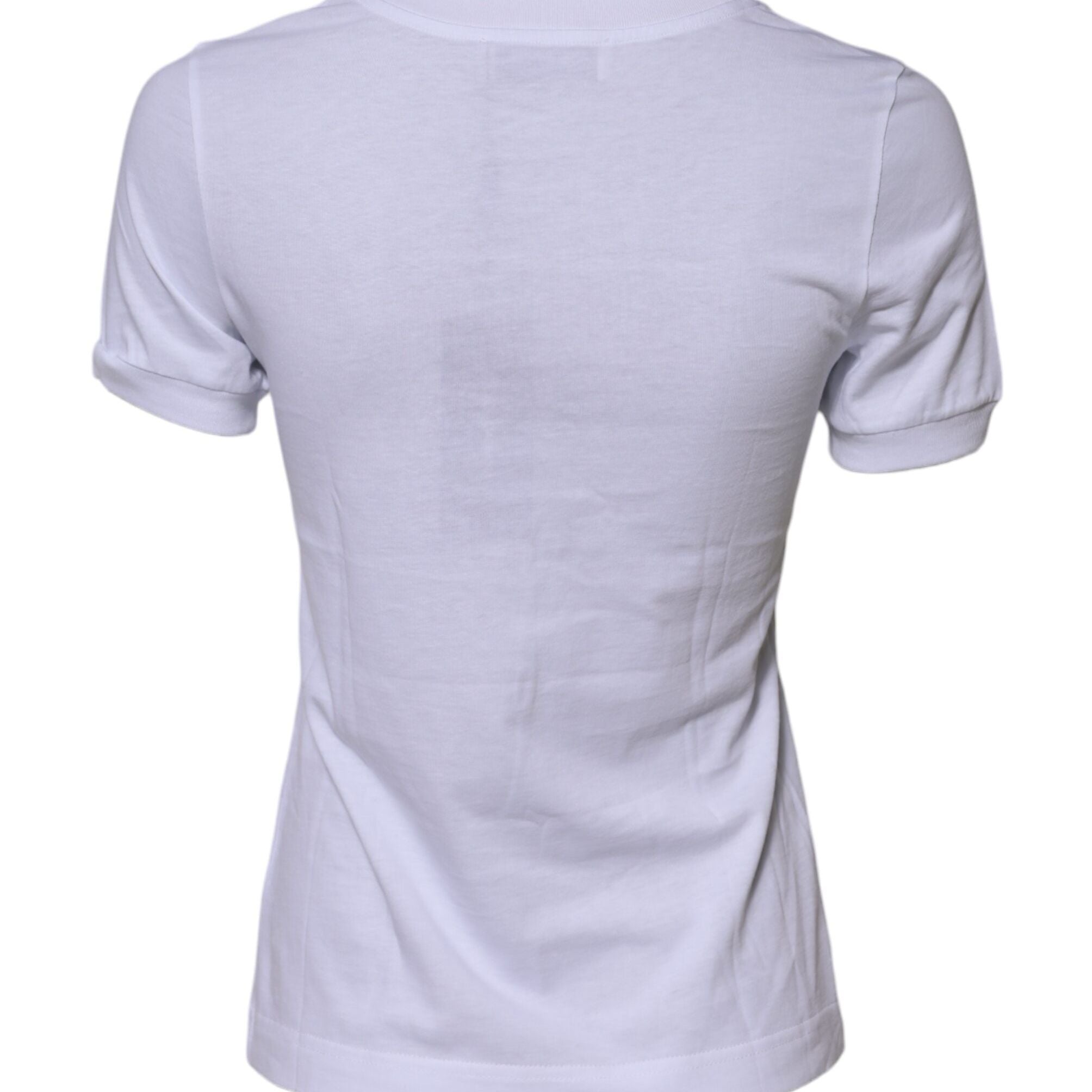 Dolce & Gabbana White Cotton DG Logo Embroidery Top T-shirt