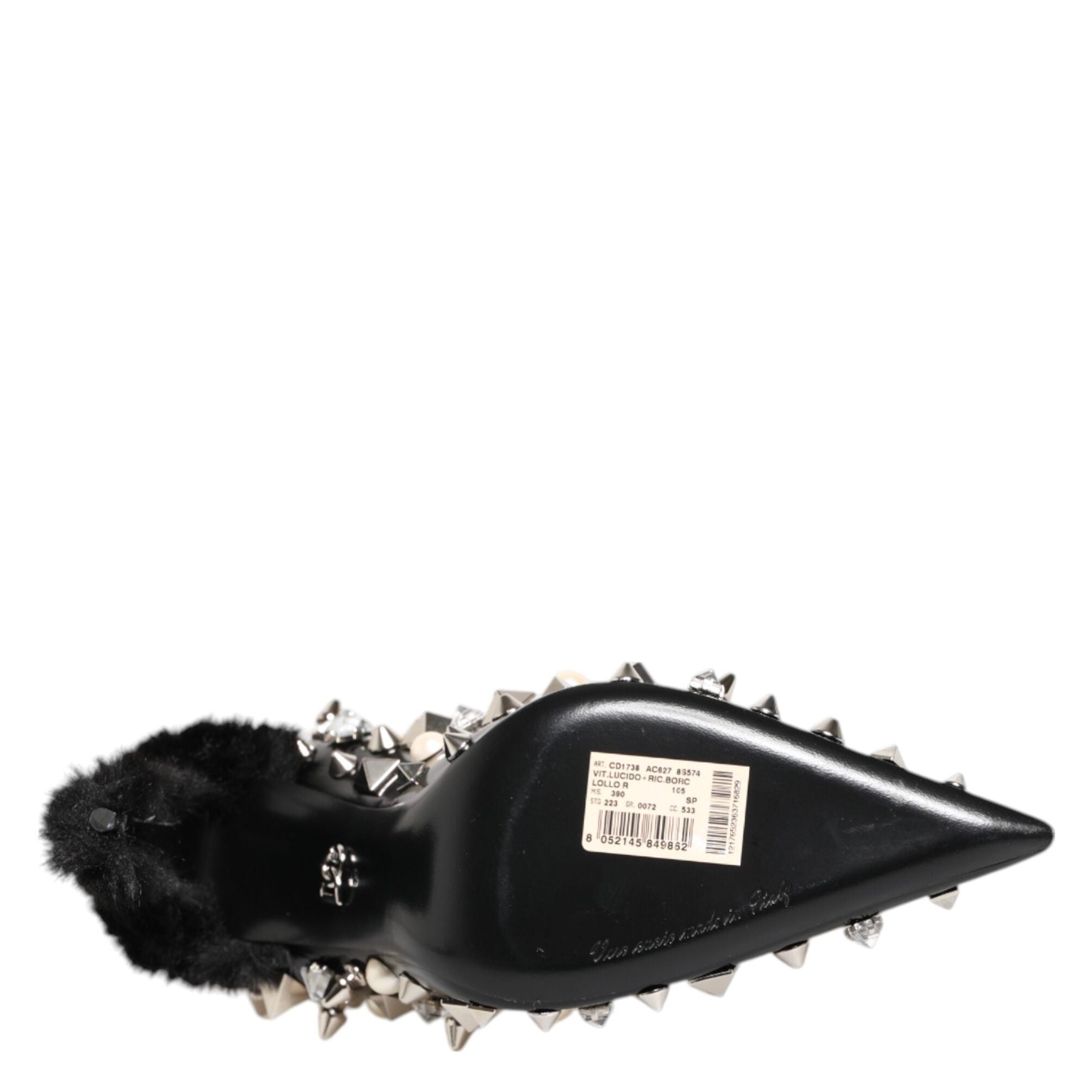 Dolce & Gabbana Black Crystals Studs Stiletto Pumps Shoes