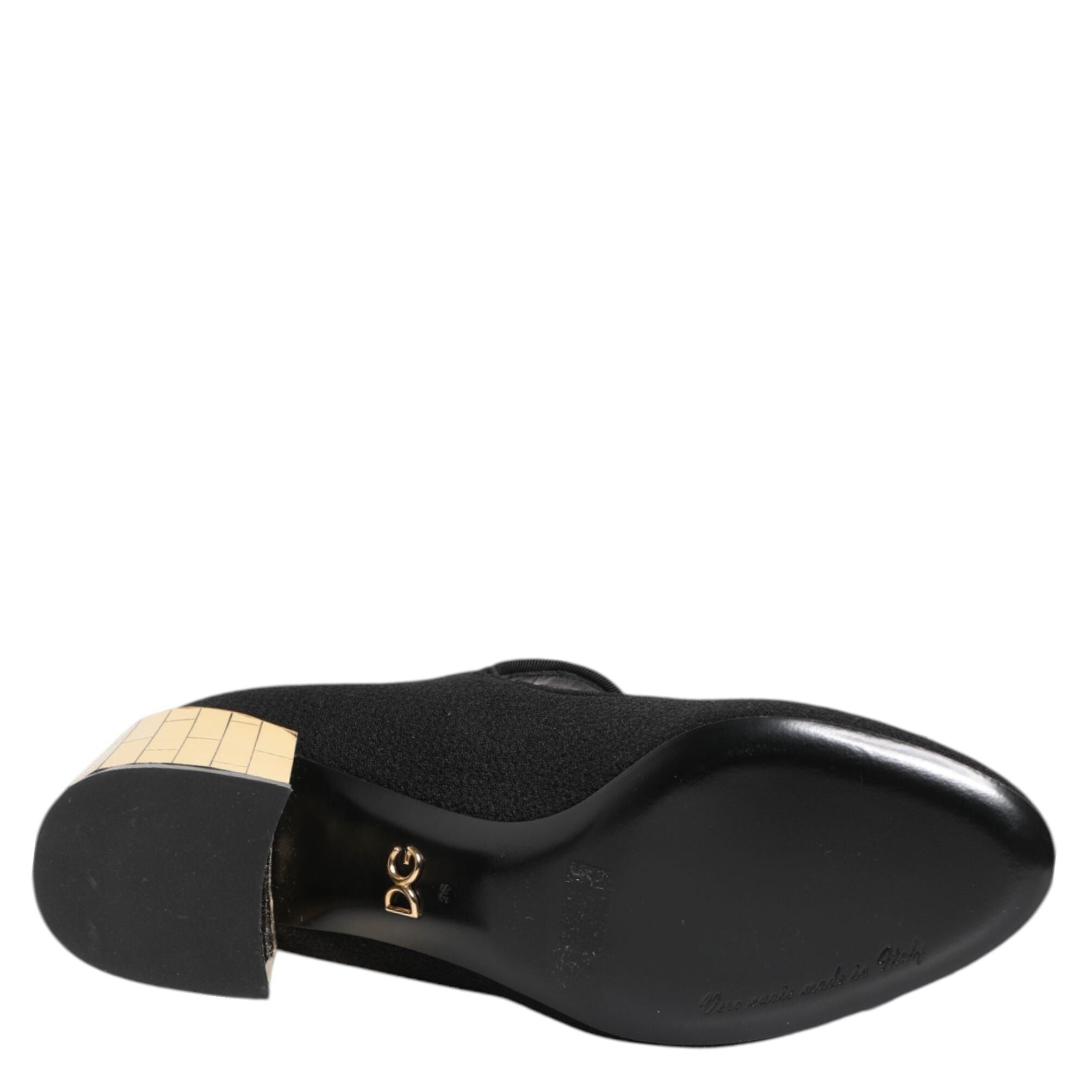 Dolce & Gabbana Black Flower Crystal Embellished Mary Jane Shoes