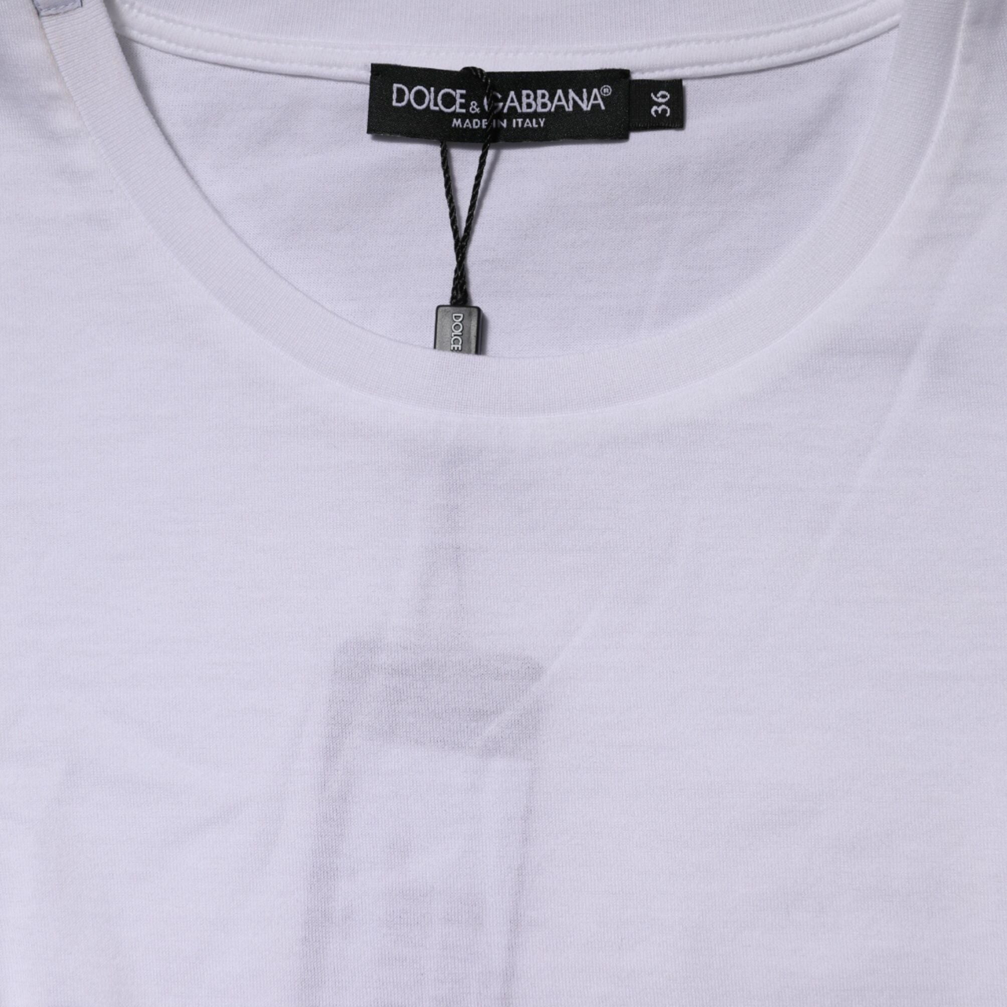 Dolce & Gabbana White Cotton Crew Neck Short Sleeves T-shirt